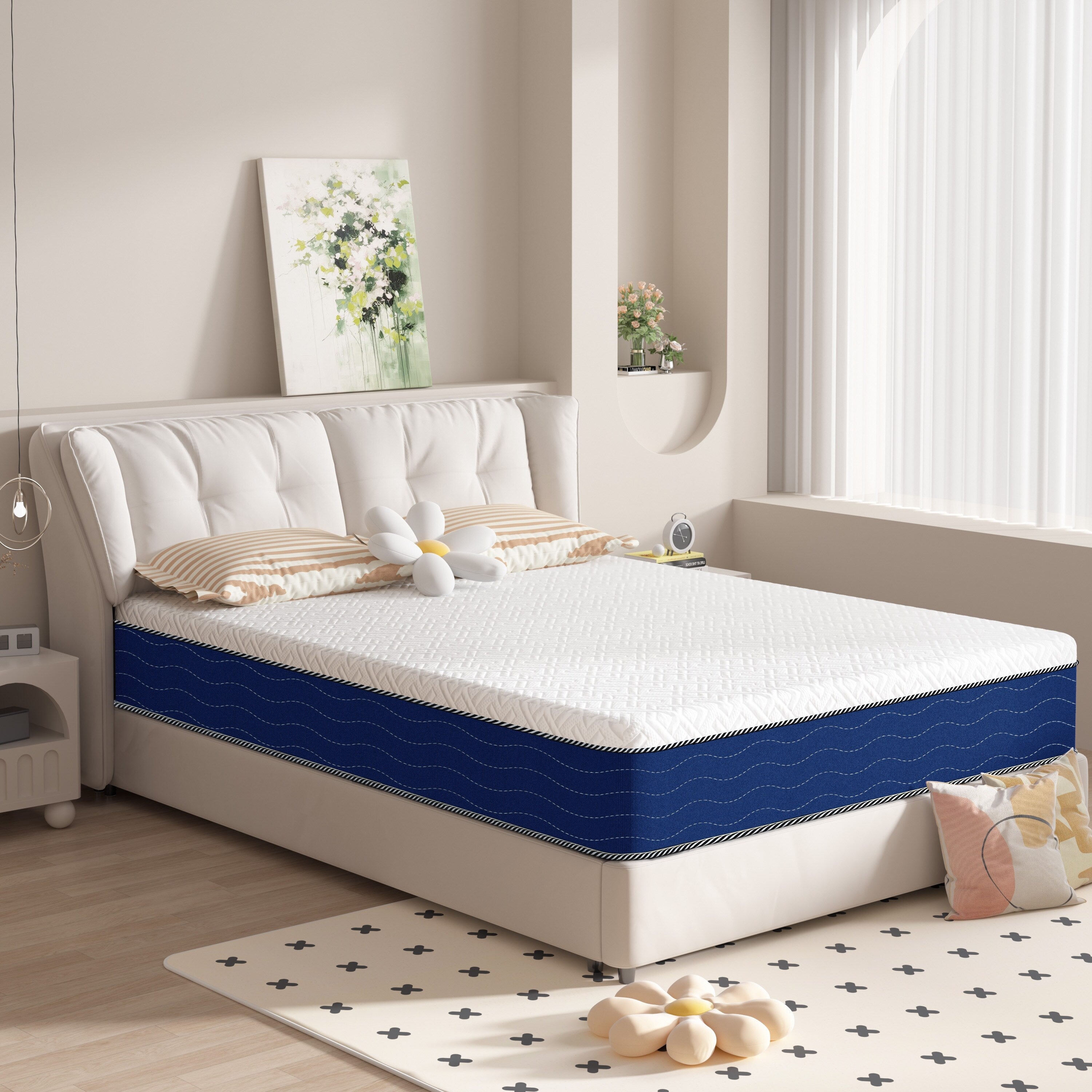 10 matelas en mousse moyenne dans une boîte