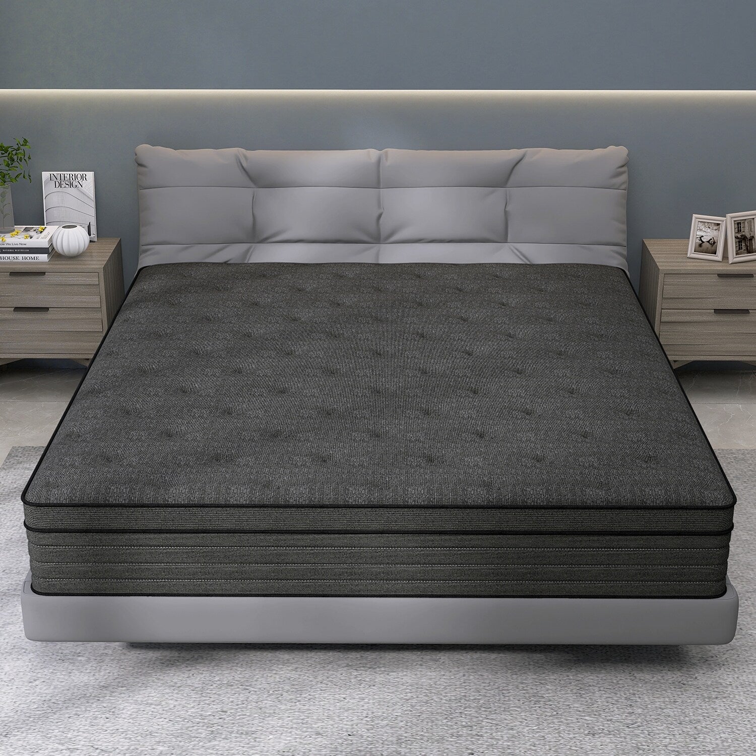 Matelas hybride à ressorts ensachés de taille moyenne avec mousse à mémoire de forme