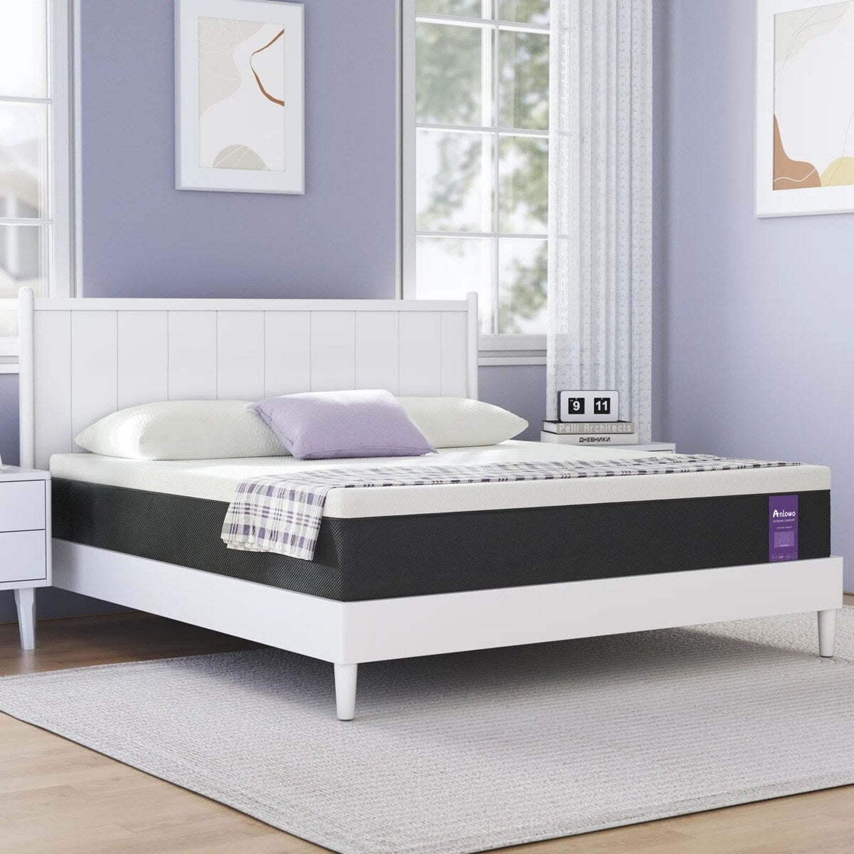 10 matelas en mousse à mémoire de forme moyenne sans bruit infusé Ge