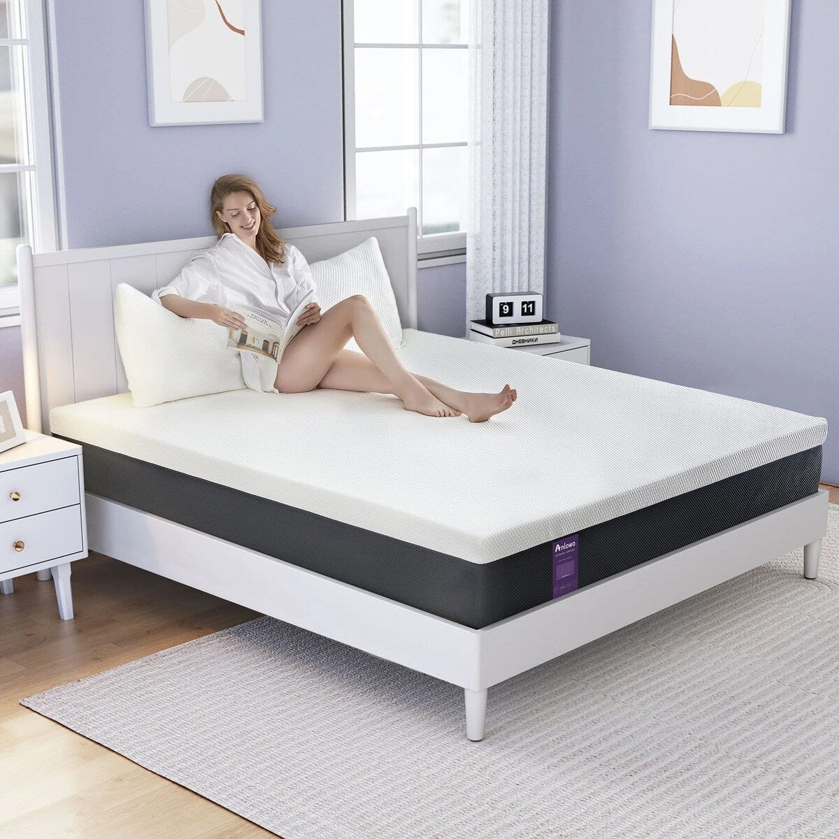 10 matelas en mousse à mémoire de forme moyenne sans bruit infusé Ge
