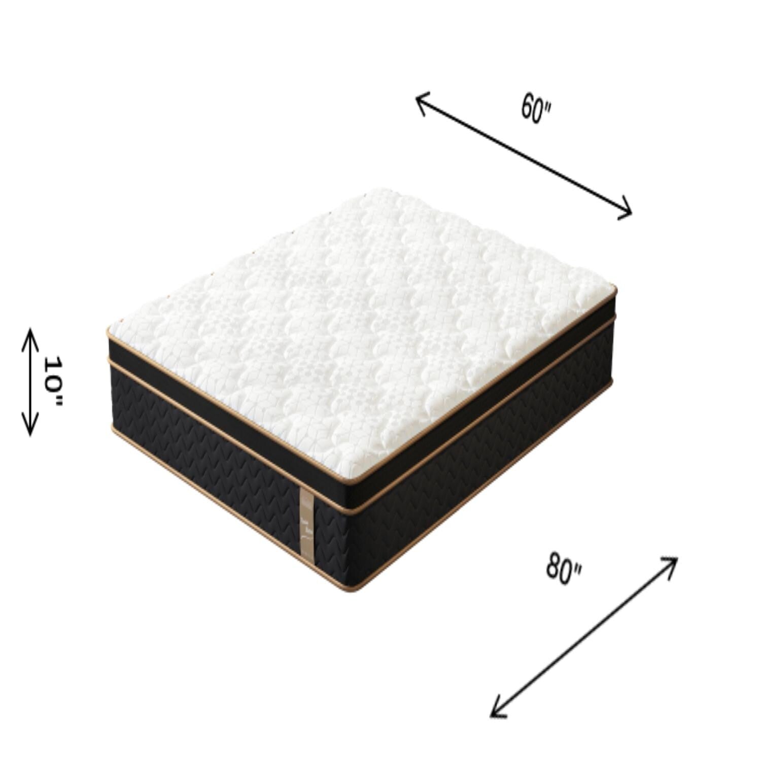 10 matelas hybrides Queen Plush avec ressorts indépendants et mousse à mémoire de forme en gel, sans fibre de verre