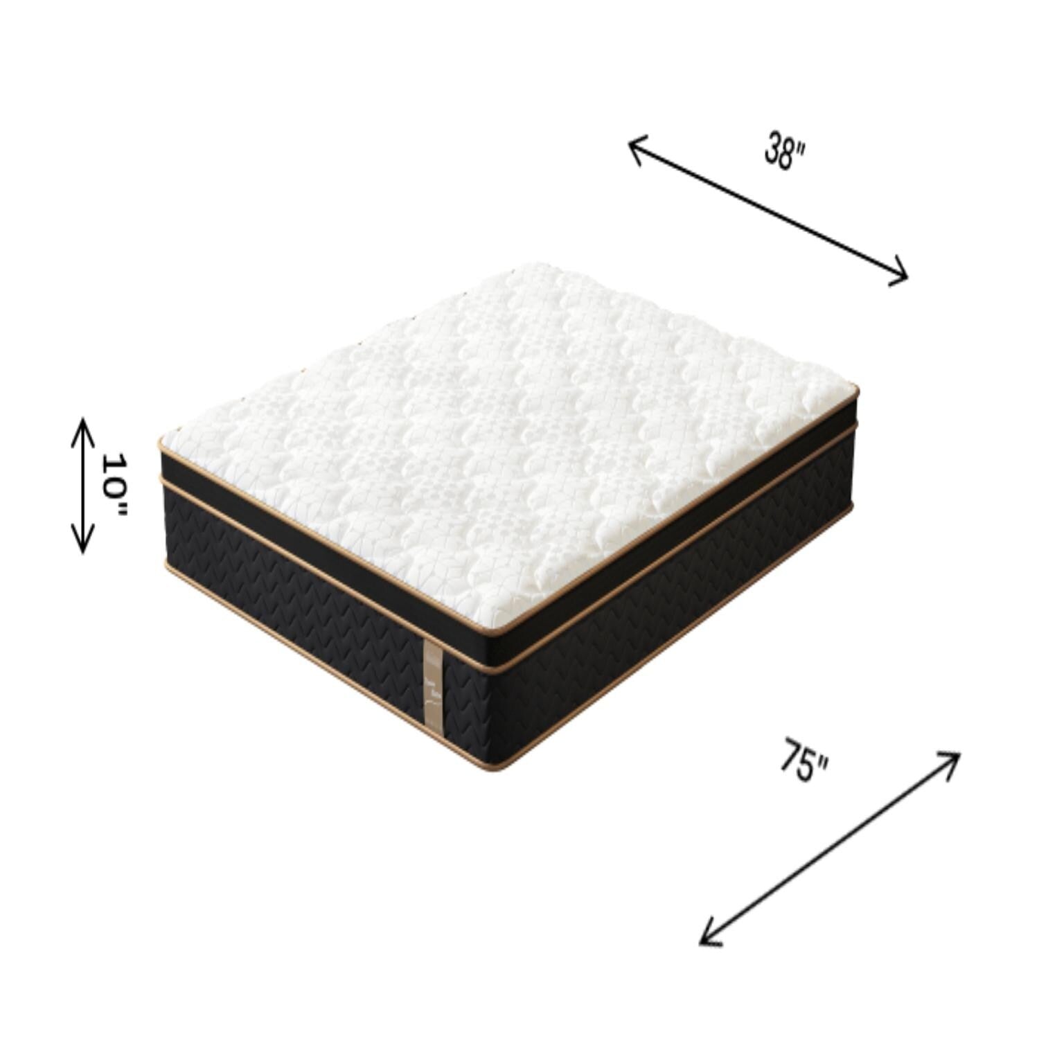 10 matelas hybrides Twin Plush avec ressorts indépendants et mousse à mémoire de forme en gel, sans fibre de verre