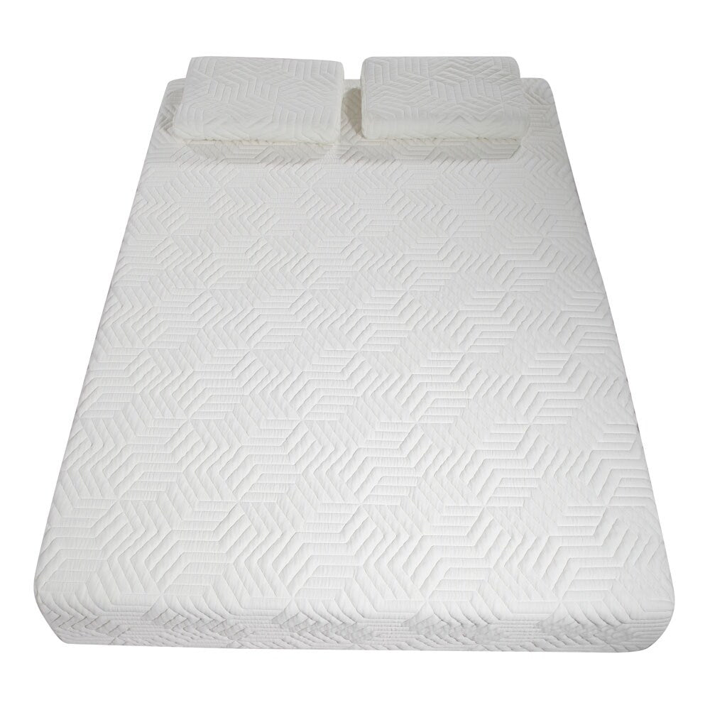 Matelas blanc quatre couches Cool Medium avec 2 oreillers