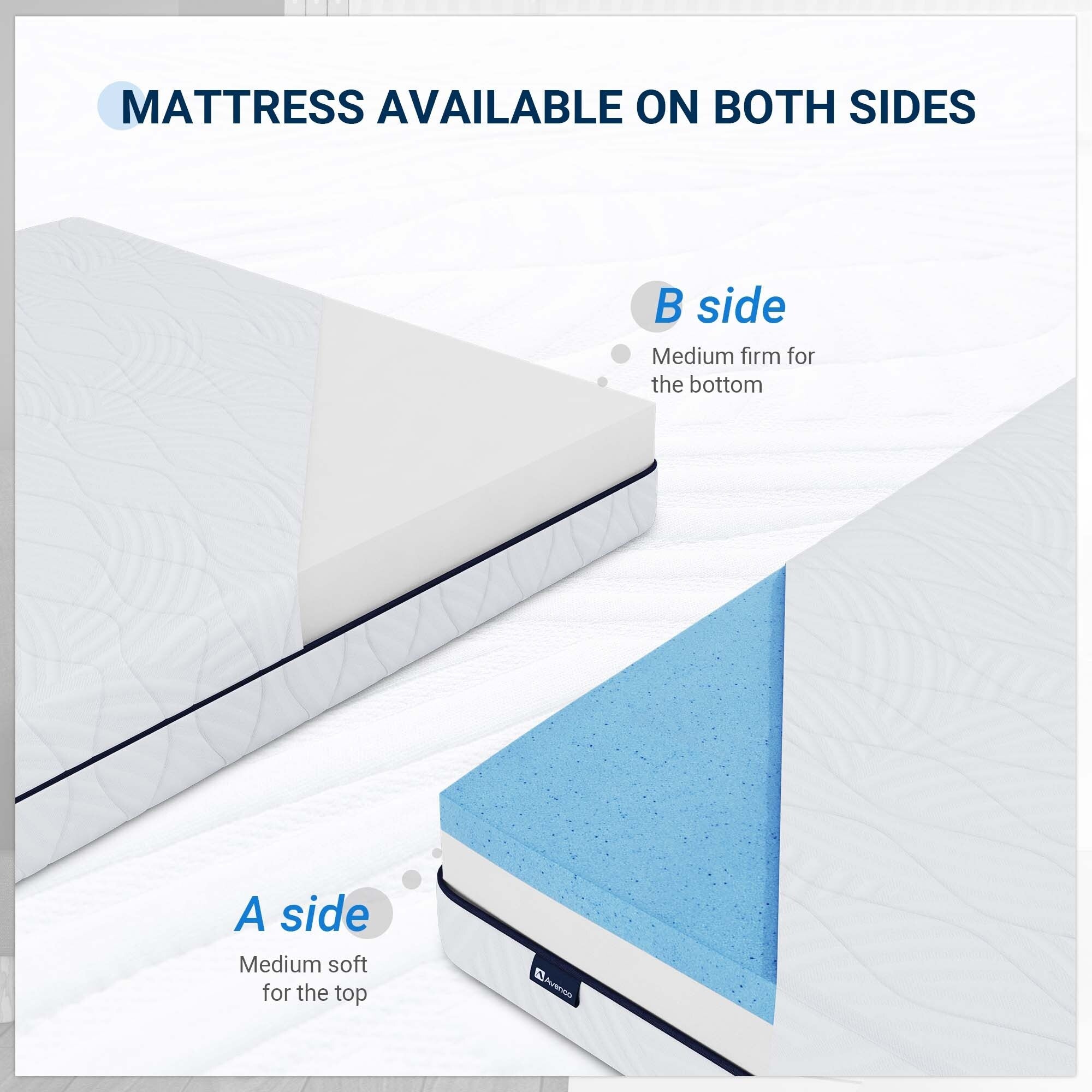 Matelas en mousse à mémoire de forme gel de 10 po de taille moyenne dans une boîte avec housse amovible