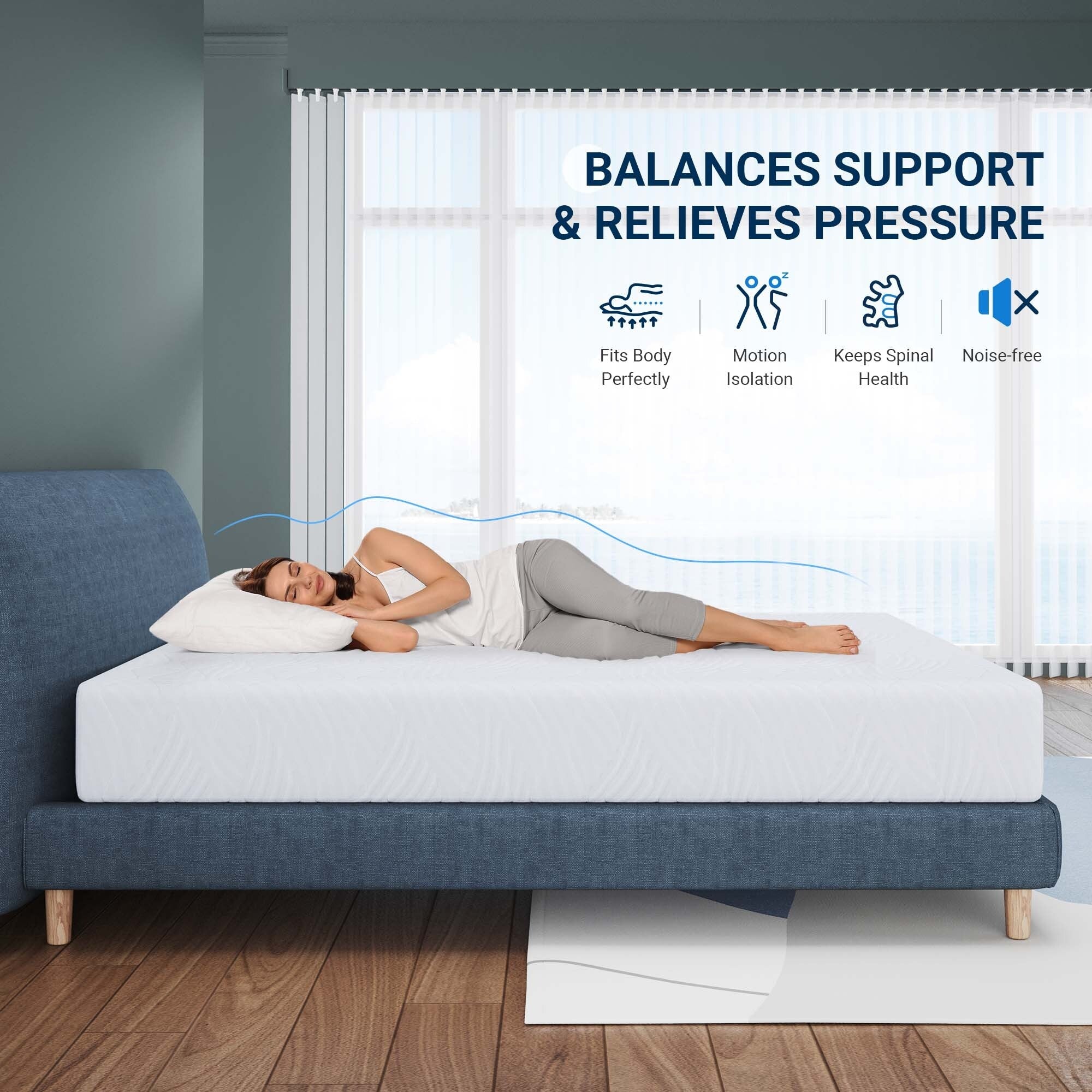 Matelas en mousse à mémoire de forme gel de 10 po de taille moyenne dans une boîte avec housse amovible