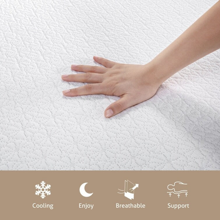 Matelas en mousse à mémoire de forme moyenne de 10 pouces infusé de thé vert