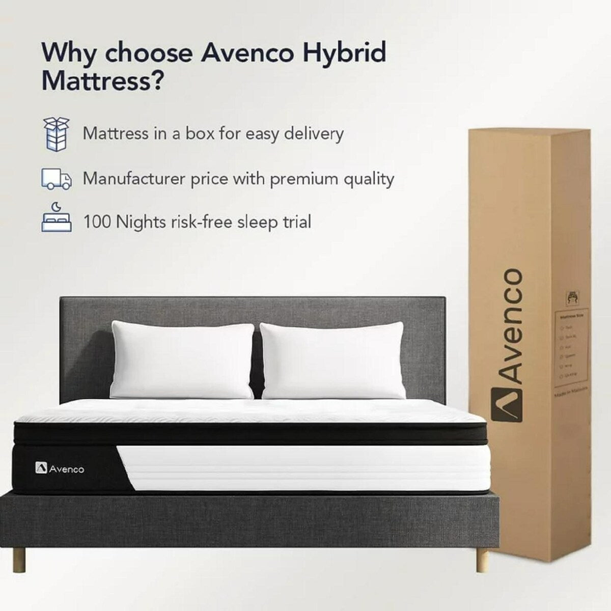 Matelas hybride à plateau-coussin moyen de 10 po