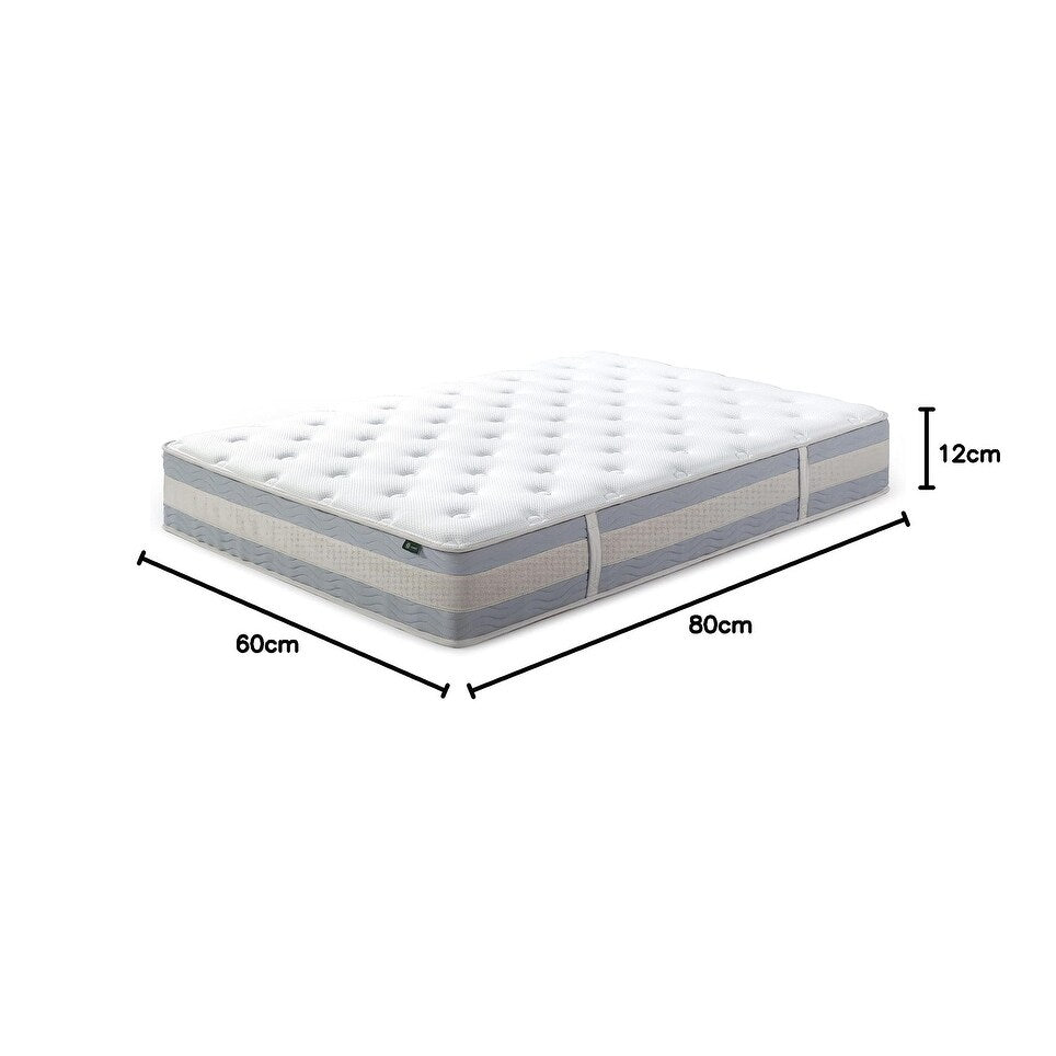 Matelas hybride matelassé rafraîchissant Comfort Support de 12 pouces, ressorts ensachés pour une isolation optimale des mouvements, soutien des bords, Queen, blanc