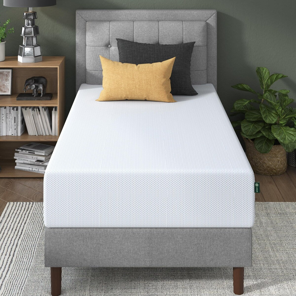 Matelas en mousse à mémoire de forme rafraîchissante au thé vert, 30 cm, sans fibre de verre, mousse rafraîchissante, soulageant la pression, lit-en-boîte, lit simple