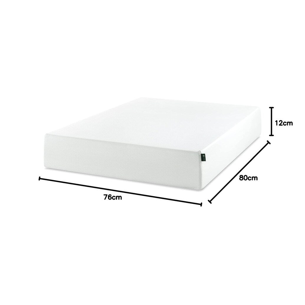 Matelas en mousse à mémoire de forme au thé vert 12 pouces, sans fibre de verre, support breveté sur mesure, base en mousse robuste, lit-en-boîte, très grand lit