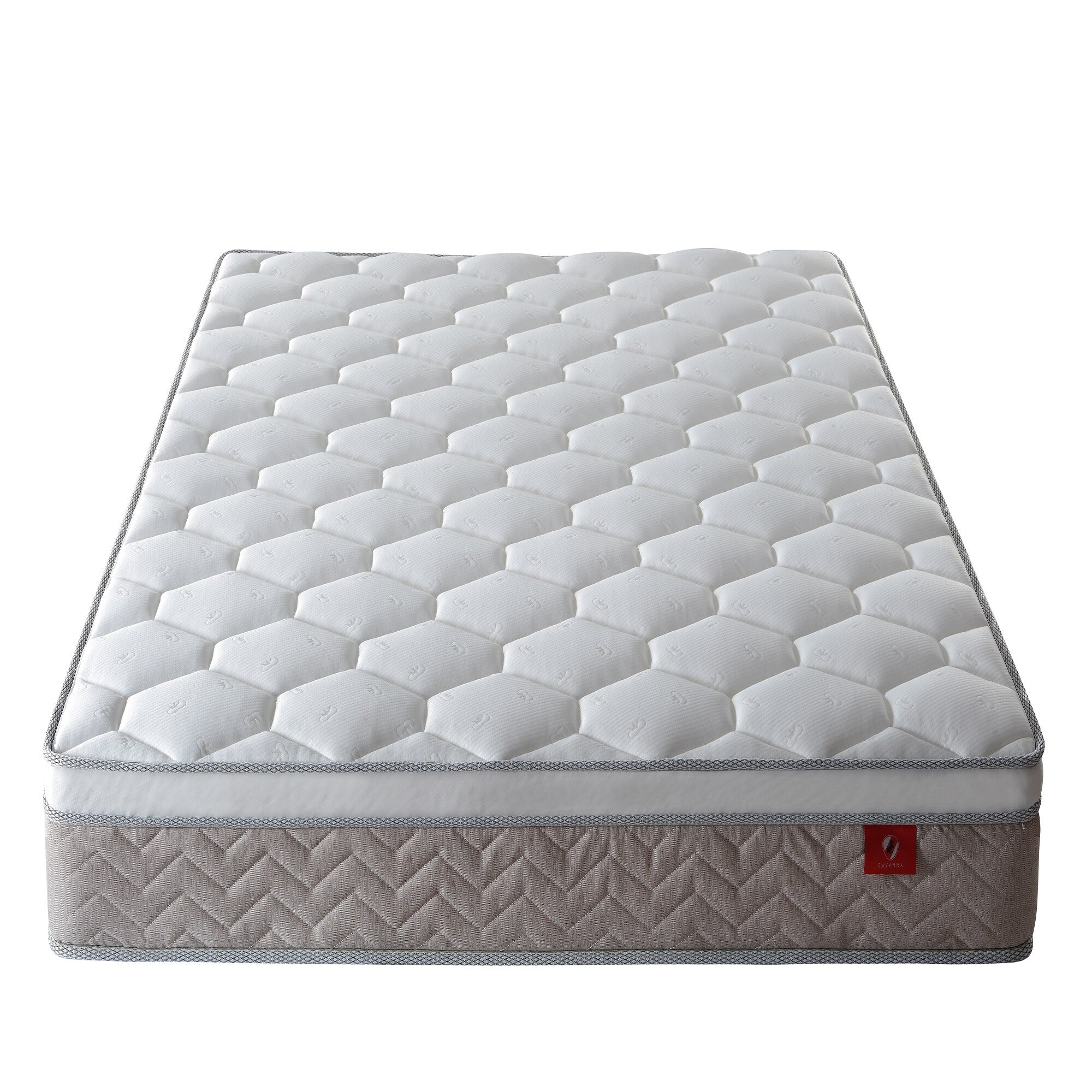 Matelas hybride 12 pouces en boîte, ressorts ensachés individuels, fermeté moyenne, mousse à mémoire de forme