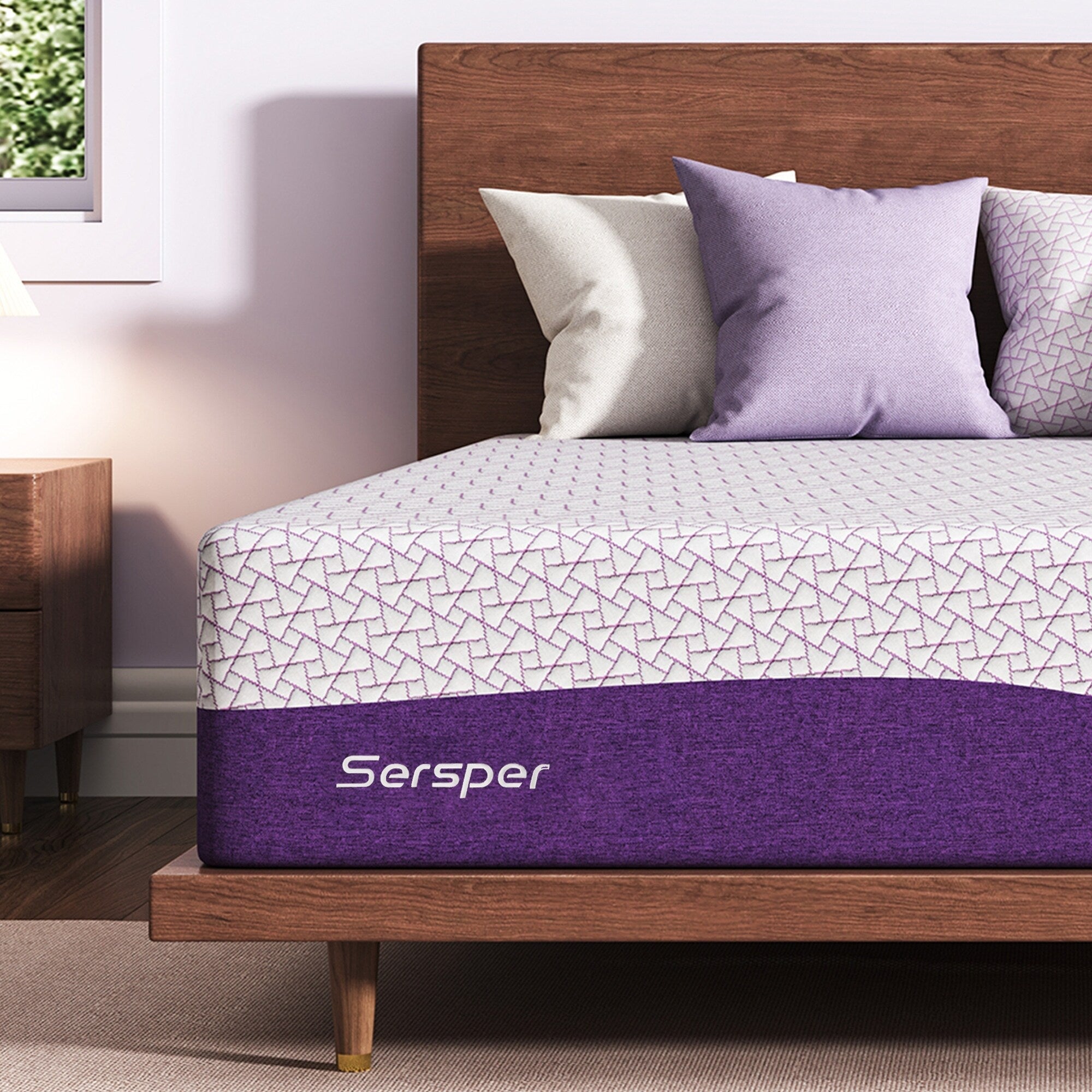 Matelas en mousse viscoélastique de 30,5 cm (12 pouces) mi-ferme avec gel cuivré pour soulager le dos et la pression - Certifié CertiPUR-US