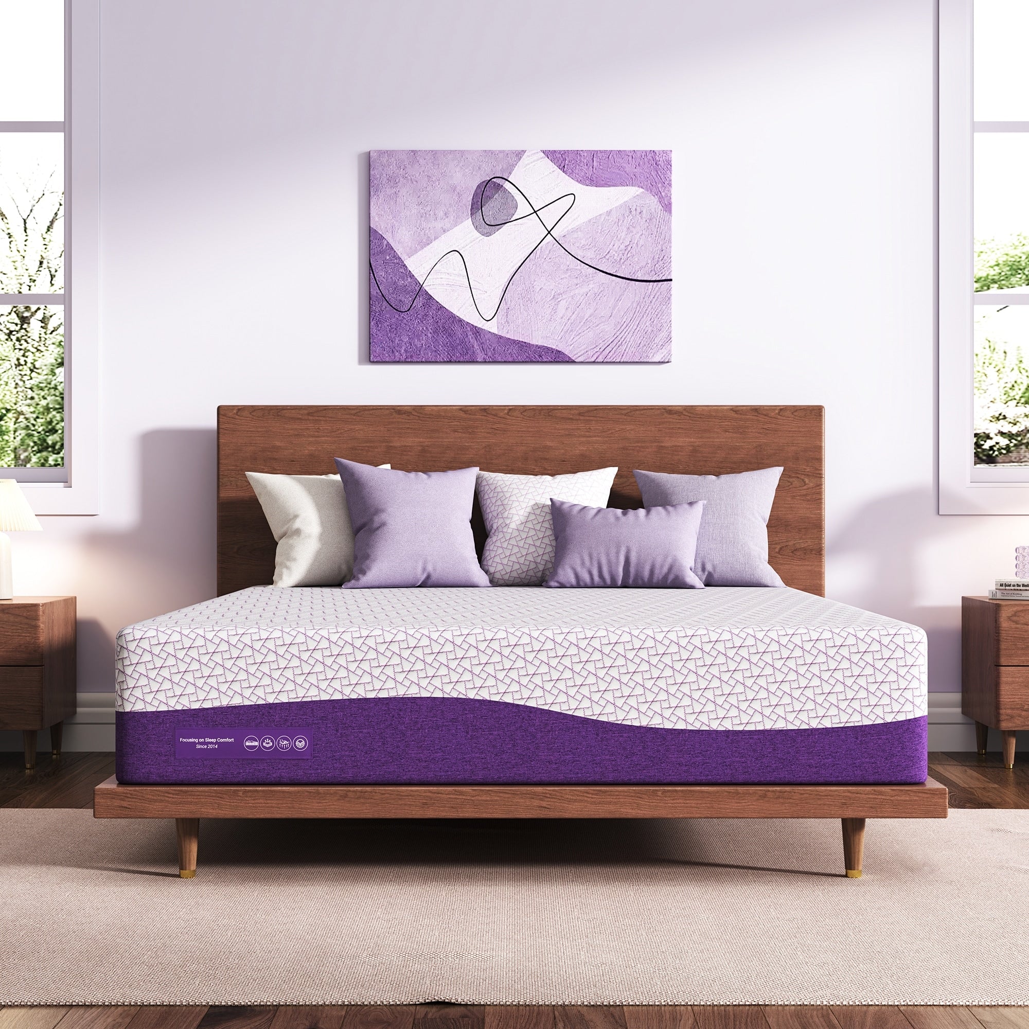 Matelas en mousse viscoélastique de 30,5 cm (12 pouces) mi-ferme avec gel cuivré pour soulager le dos et la pression - Certifié CertiPUR-US