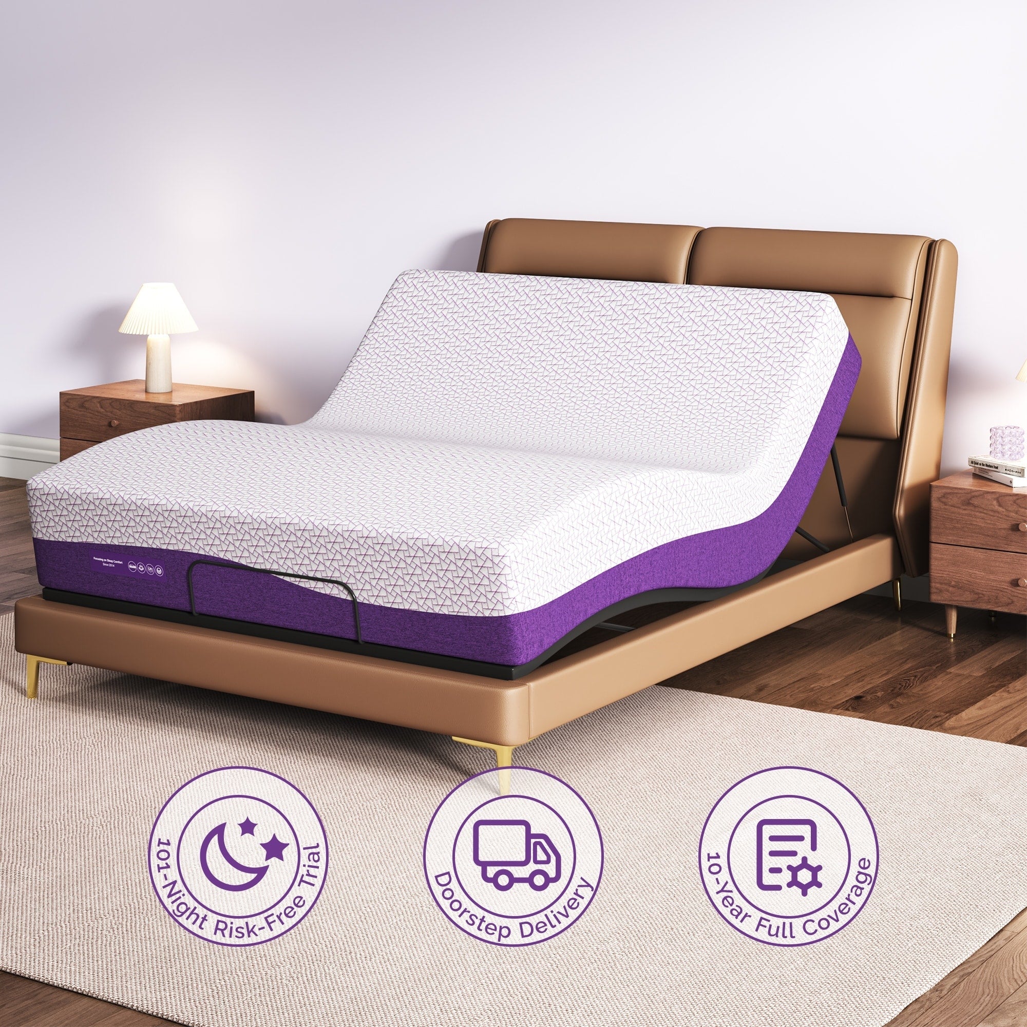 Matelas en mousse viscoélastique de 30,5 cm (12 pouces) mi-ferme avec gel cuivré pour soulager le dos et la pression - Certifié CertiPUR-US