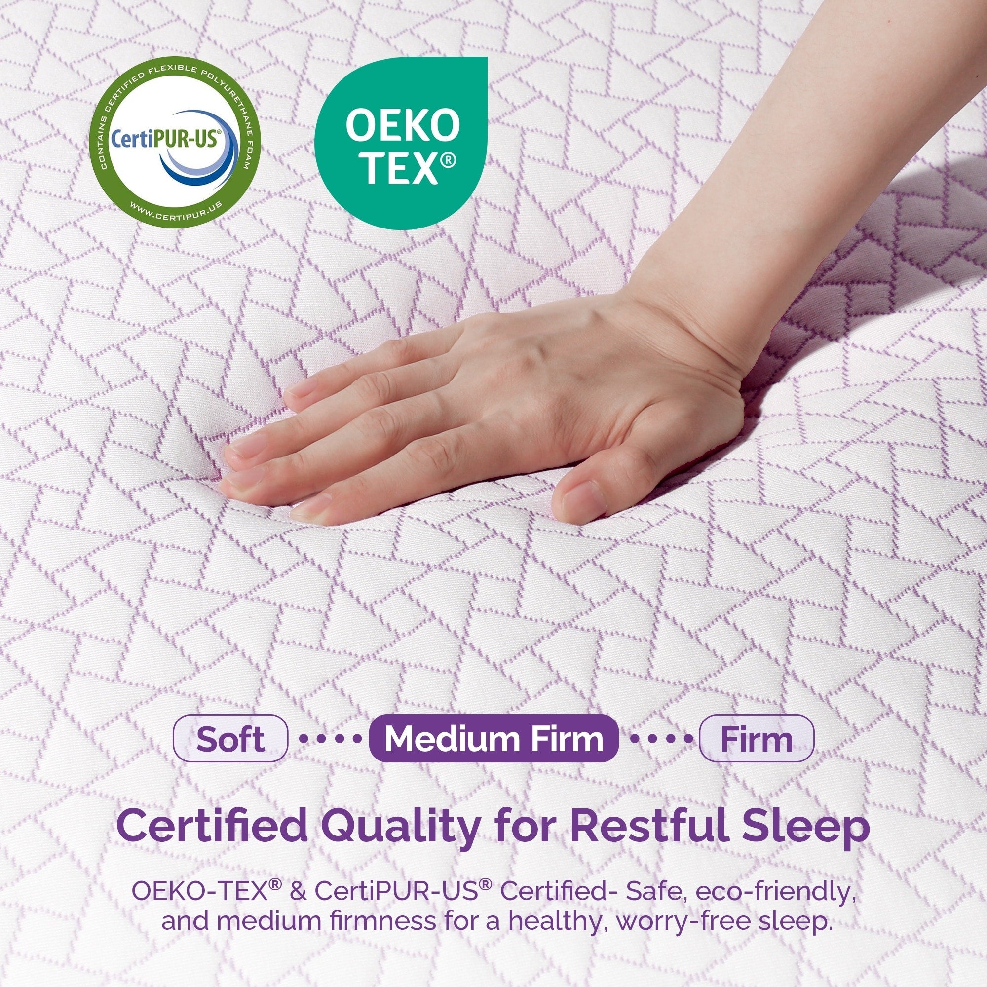 Matelas en mousse viscoélastique de 30,5 cm (12 pouces) mi-ferme avec gel cuivré pour soulager le dos et la pression - Certifié CertiPUR-US