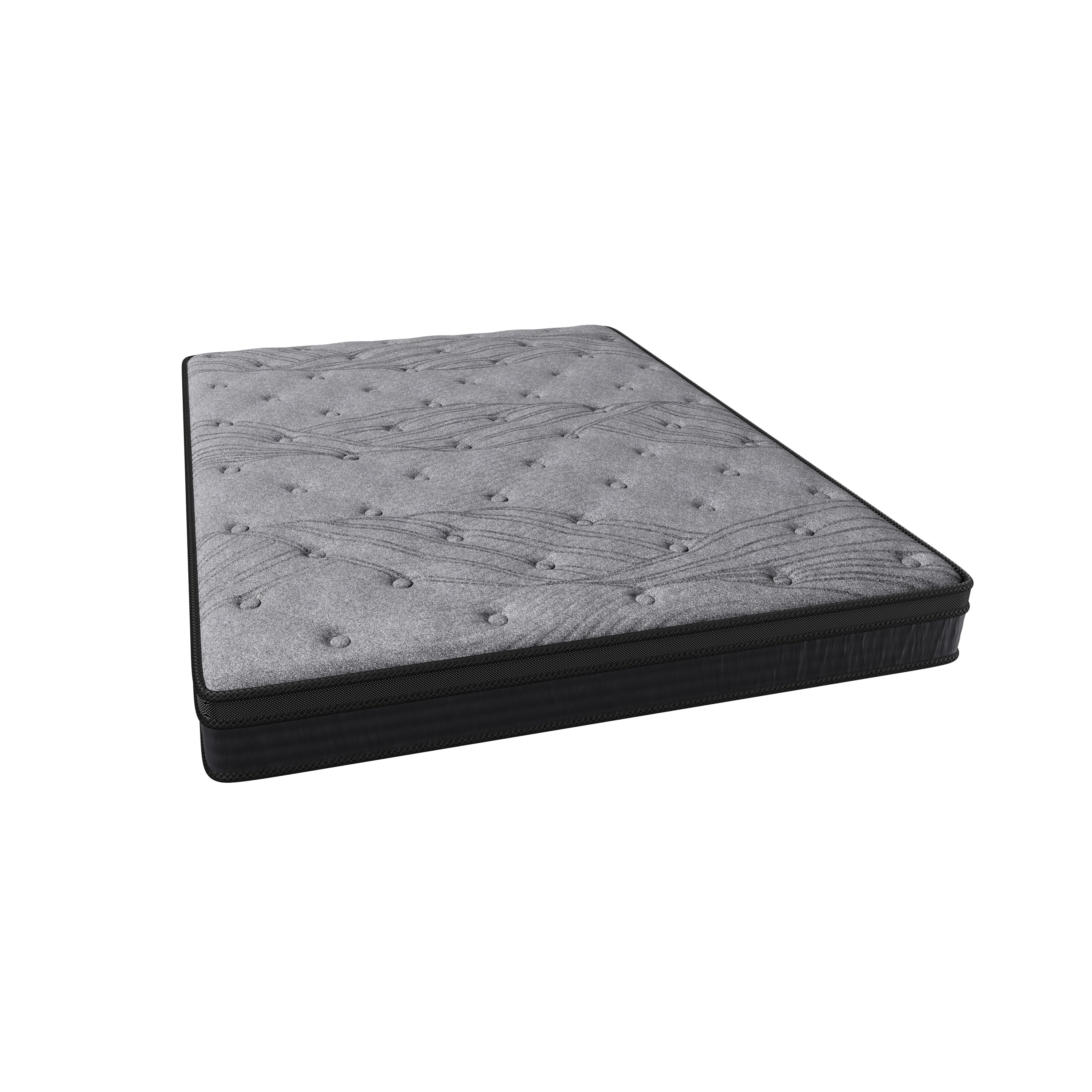 Matelas ferme de 12 pouces, ferme et moelleux, avec ressorts ensachés, 560 ressorts emballés individuellement, transfert de mouvement minimisé, matelas dans une boîte