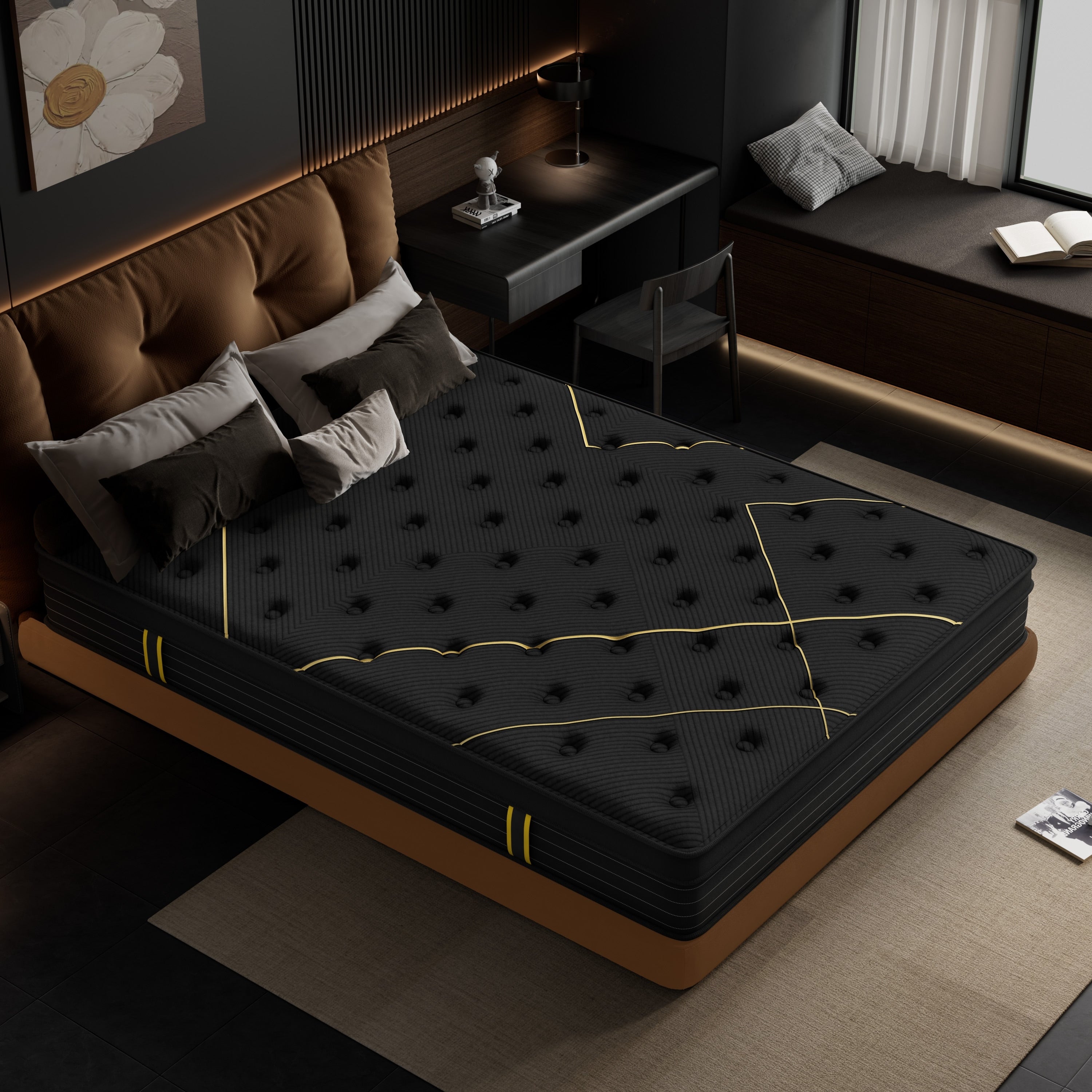 Matelas hybride en mousse à mémoire de forme avec gel de 12 pouces et ressorts ensachés