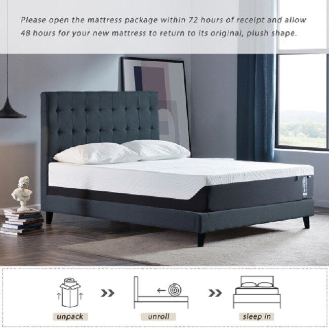 Matelas en mousse à mémoire de forme gel 12 pouces (plein) - Peluche