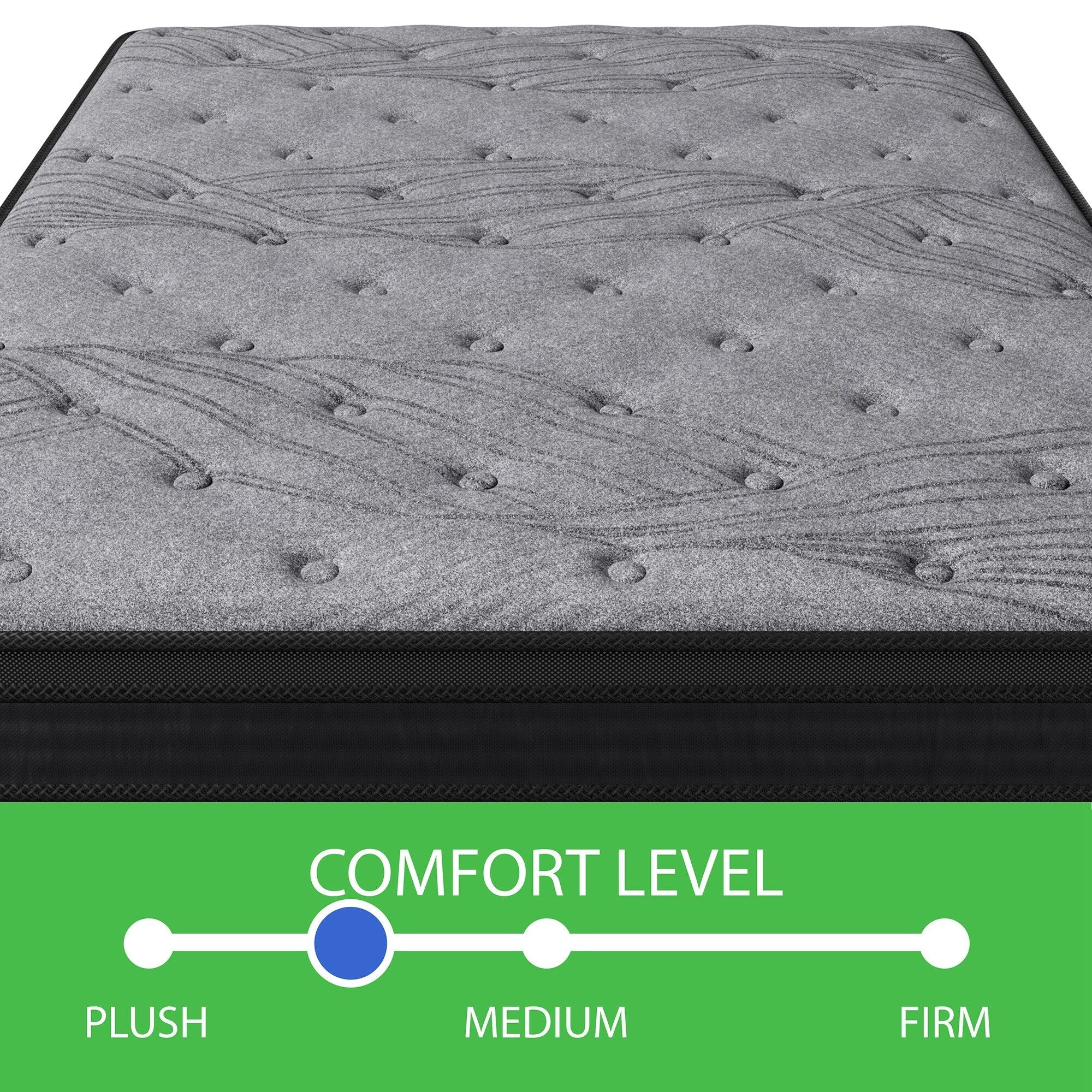 Matelas à ressorts ensachés de 12 po avec mousse haute densité