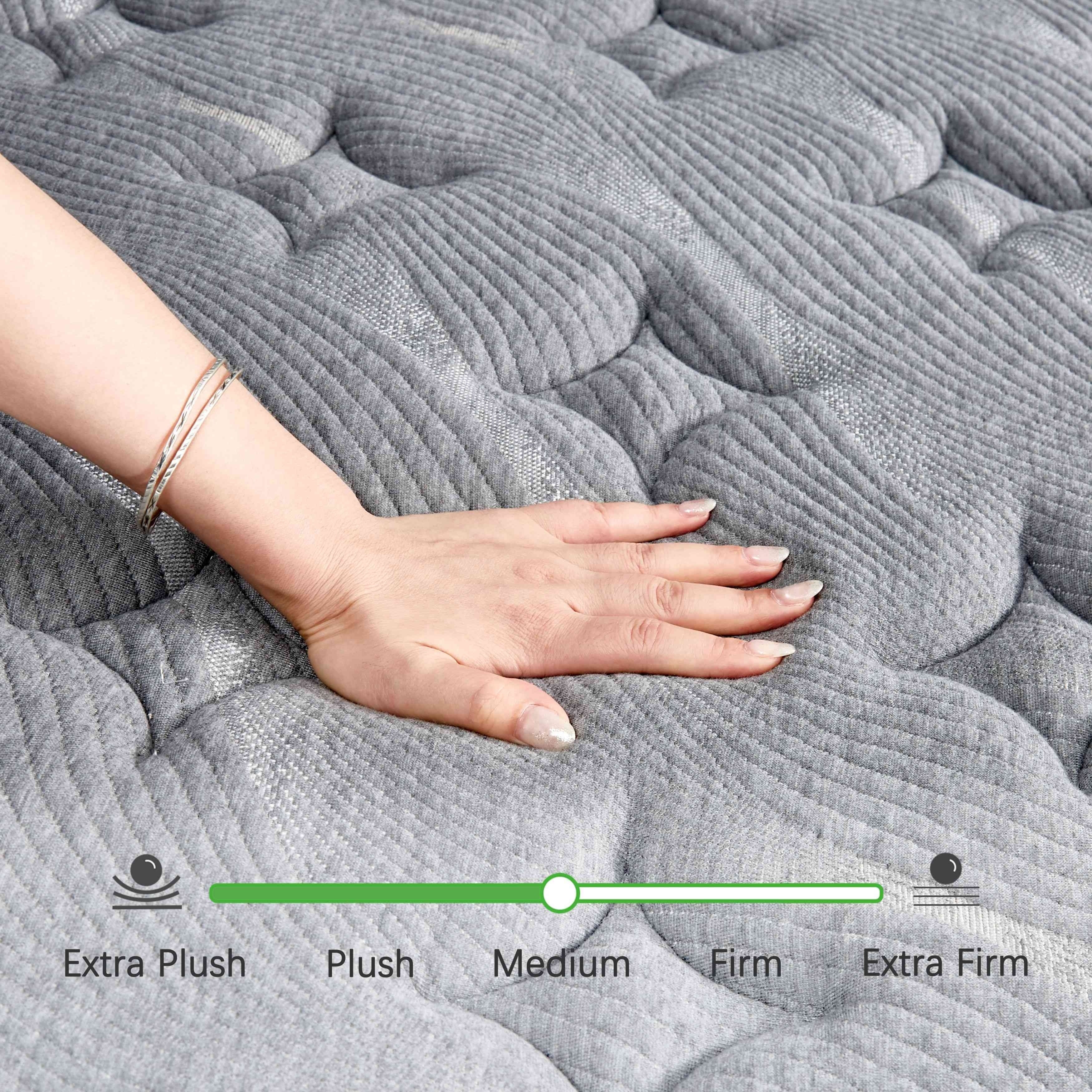 Matelas hybride moyen Euro Top de 12 pouces, matelas en mousse à mémoire de forme dans une boîte