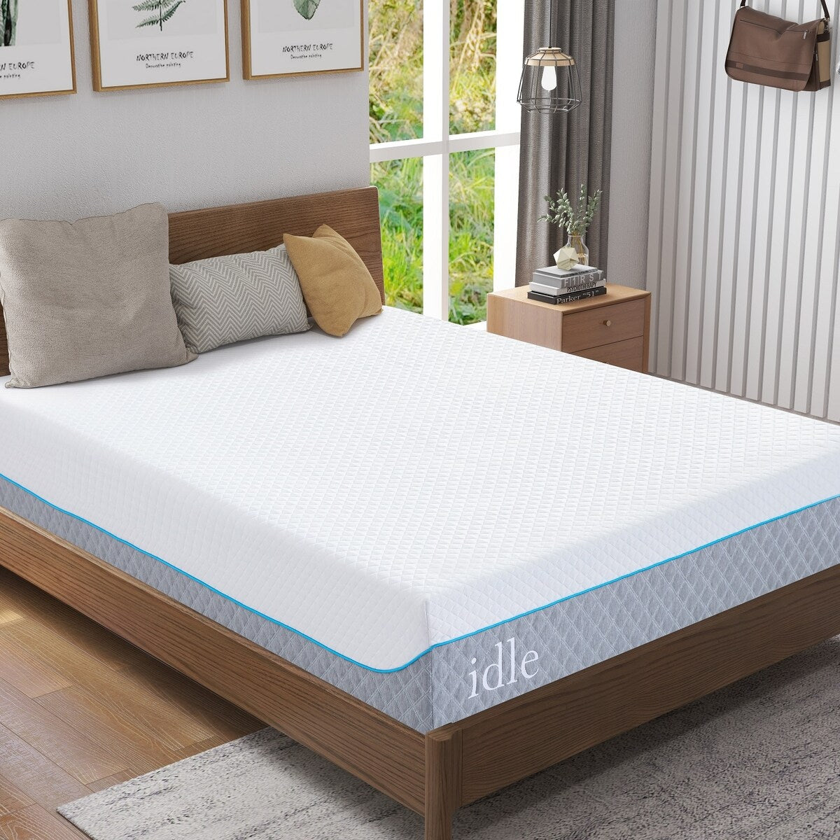 Matelas en mousse à mémoire de forme gel 12 pouces, matelas rafraîchissant à sensation moyenne, livré dans une boîte, CertiPUR-US