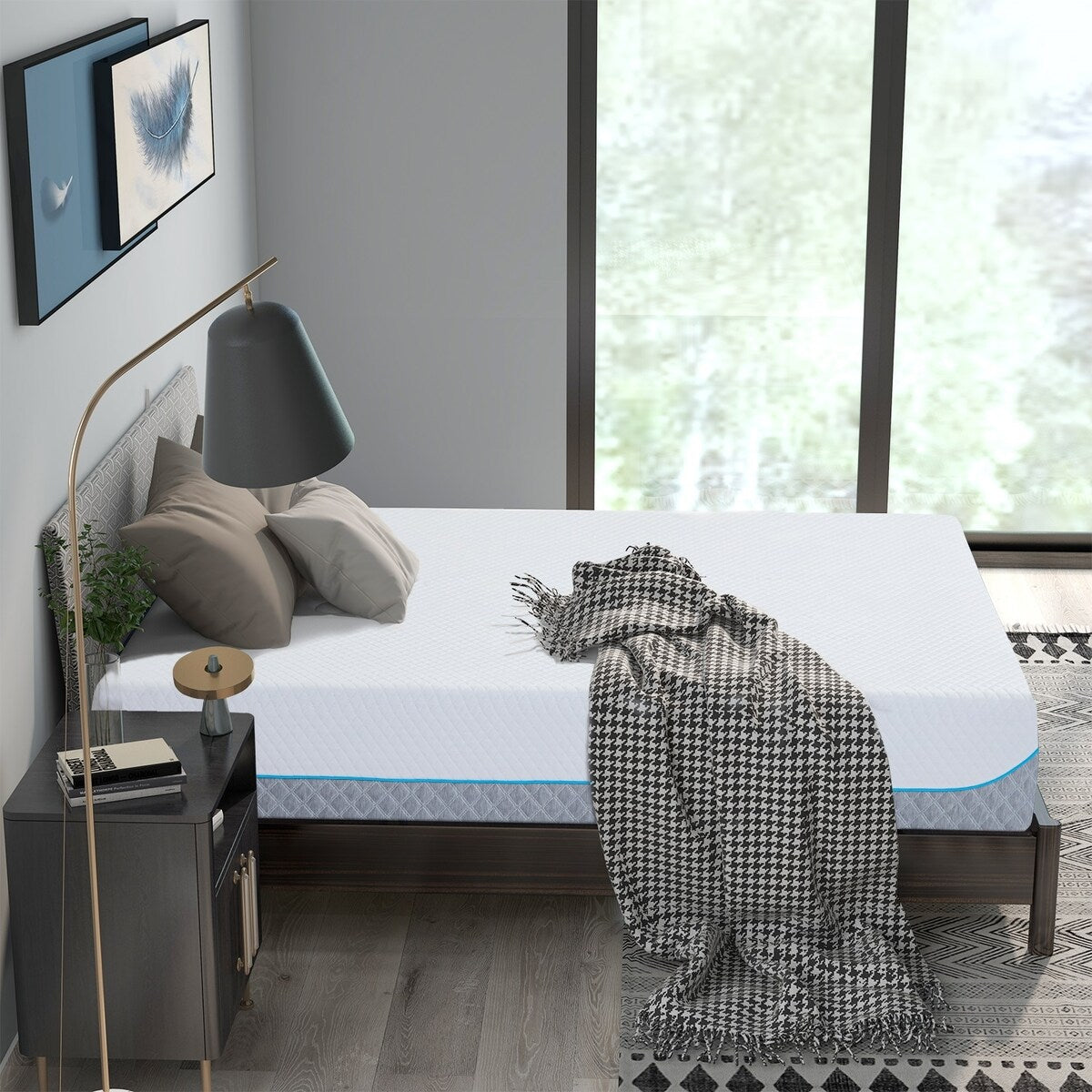 Matelas en mousse à mémoire de forme gel 12 pouces, matelas rafraîchissant à sensation moyenne, livré dans une boîte, CertiPUR-US