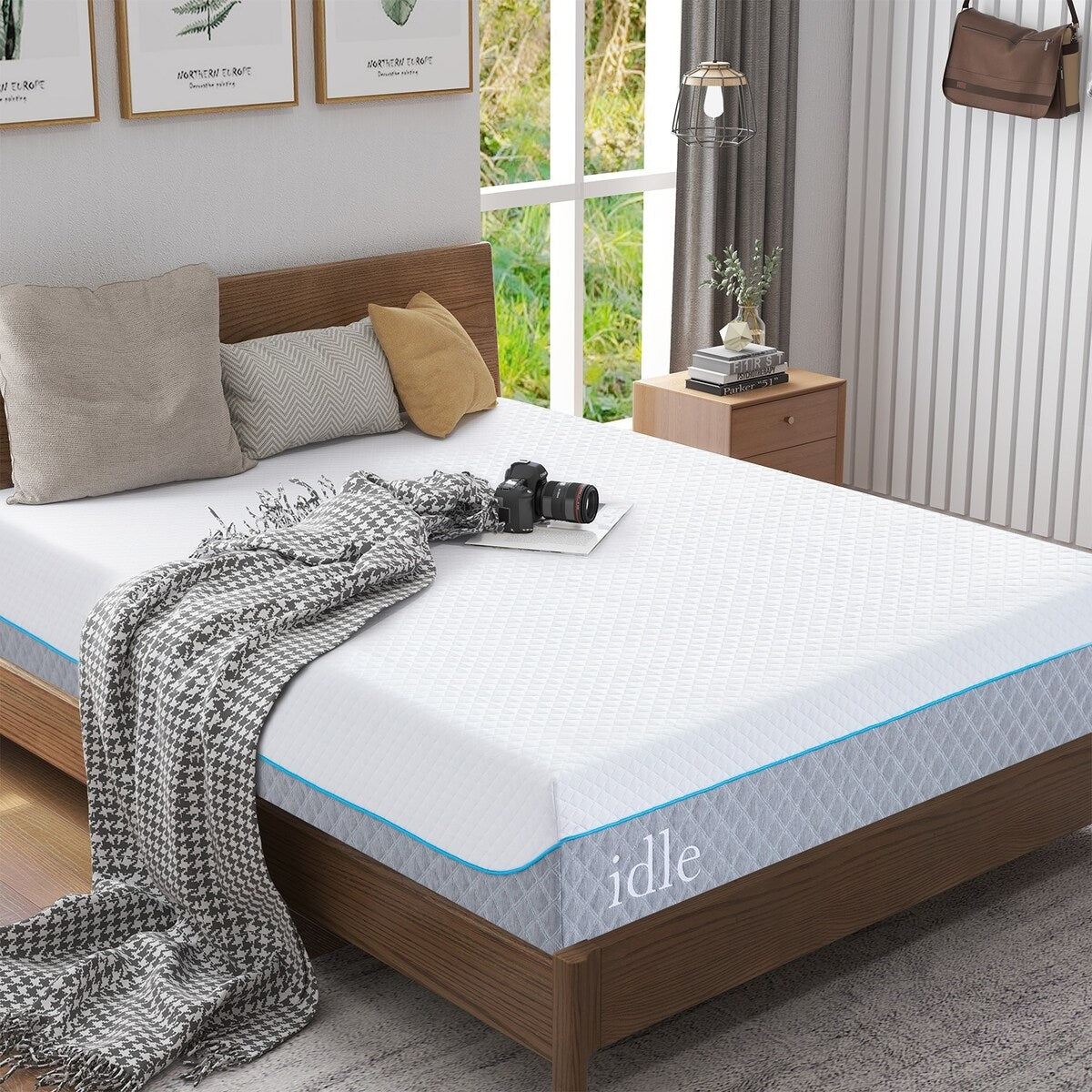 Matelas en mousse à mémoire de forme gel 12 pouces, matelas rafraîchissant à sensation moyenne, livré dans une boîte, CertiPUR-US