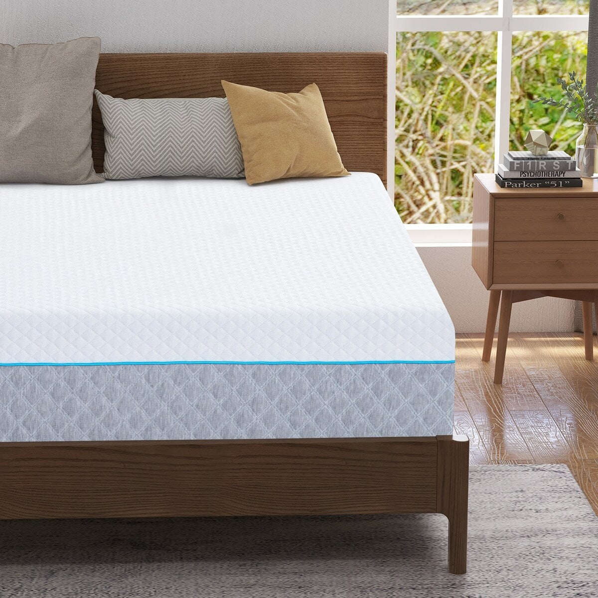 Matelas en mousse à mémoire de forme gel 12 pouces, matelas rafraîchissant à sensation moyenne, livré dans une boîte, CertiPUR-US