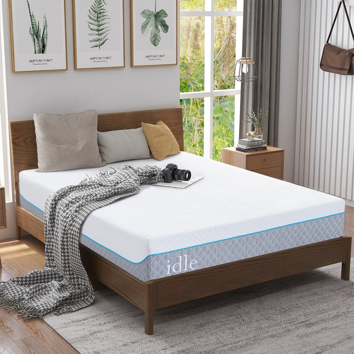 Matelas en mousse à mémoire de forme gel 12 pouces, matelas rafraîchissant à sensation moyenne, livré dans une boîte, CertiPUR-US