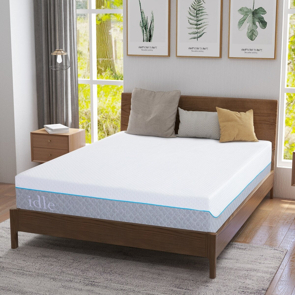 Matelas en mousse à mémoire de forme gel 12 pouces, matelas rafraîchissant à sensation moyenne, livré dans une boîte, CertiPUR-US