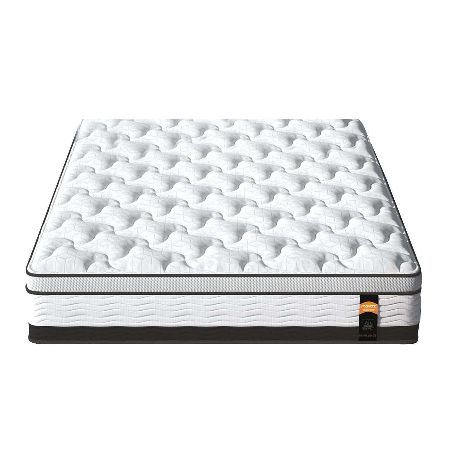 Matelas hybride King size de 12 pouces dans une boîte, mousse à mémoire de forme infusée de gel rafraîchissant et matelas à ressorts ensachés, fermeté moyenne, 76 x 80 pouces