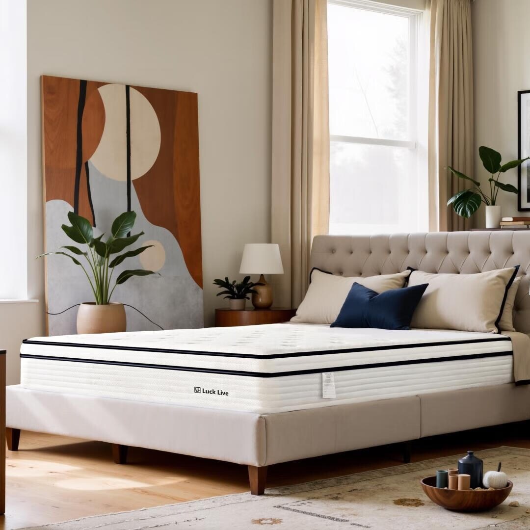 Matelas à ressorts ensachés indépendant en mousse à mémoire de forme de 12 pouces de taille moyenne, livré dans une boîte