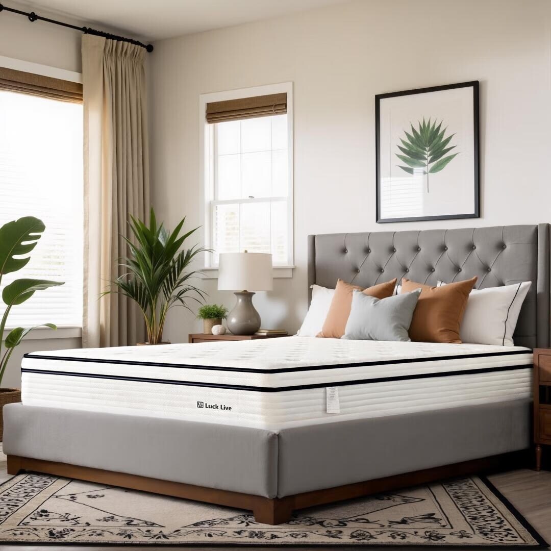 Matelas à ressorts ensachés indépendant en mousse à mémoire de forme de 12 pouces de taille moyenne, livré dans une boîte