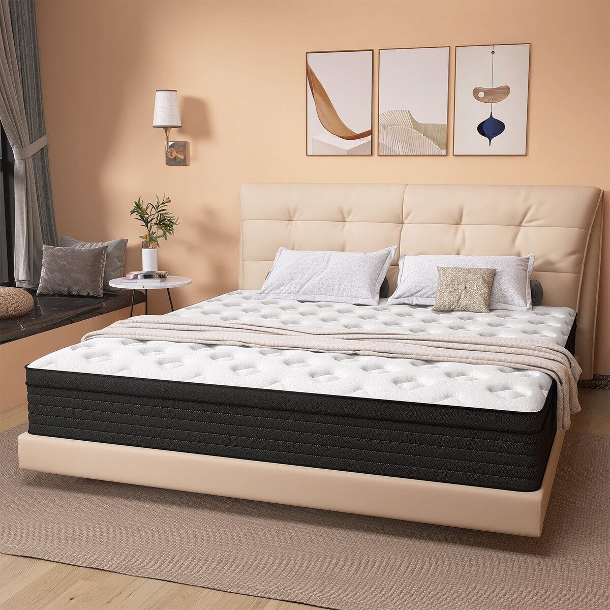 Matelas hybride double en mousse à mémoire de forme de 12 pouces, format moyen, livré dans une boîte