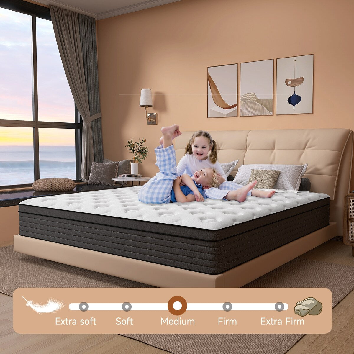 Matelas hybride double en mousse à mémoire de forme de 12 pouces, format moyen, livré dans une boîte