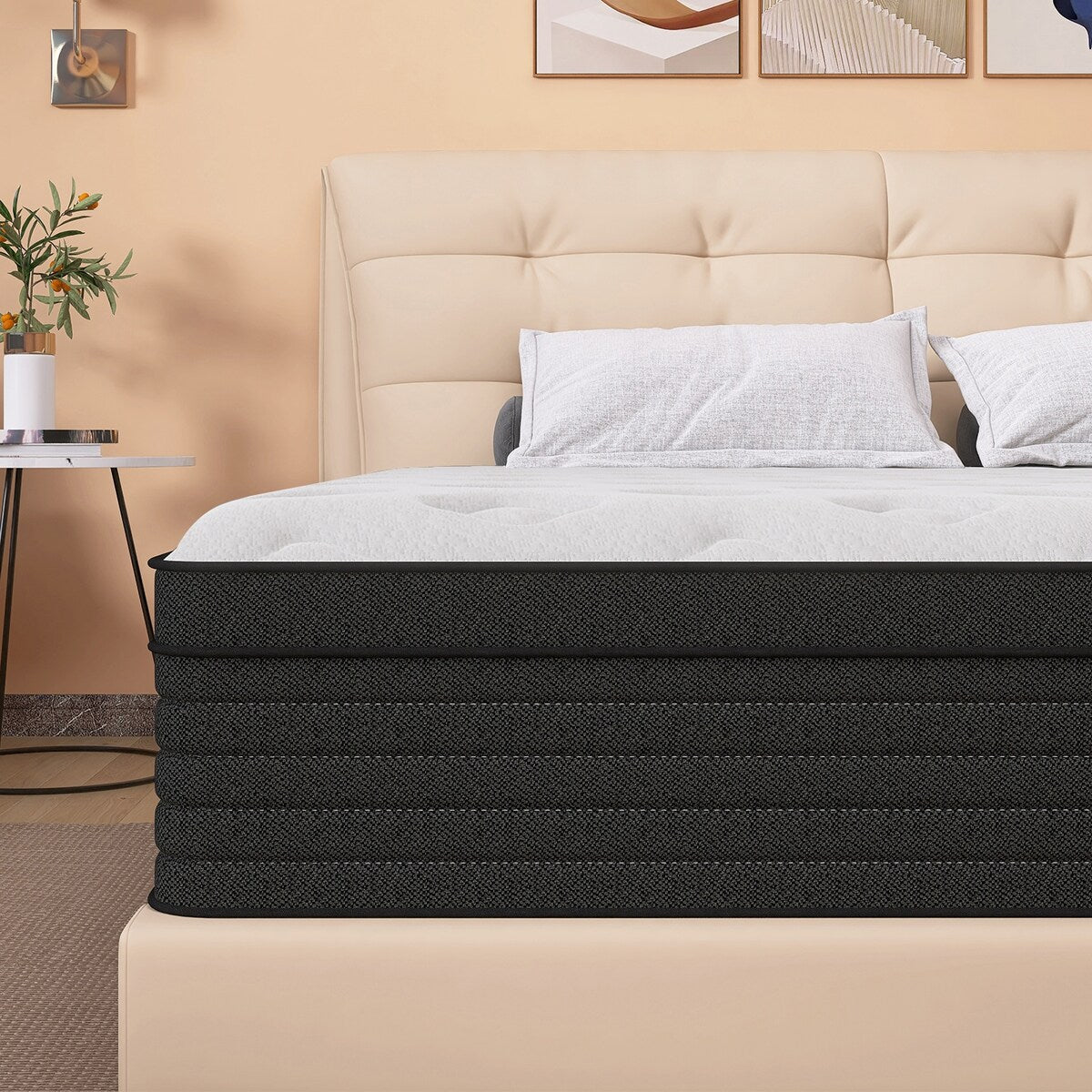 Matelas hybride double en mousse à mémoire de forme de 12 pouces, format moyen, livré dans une boîte
