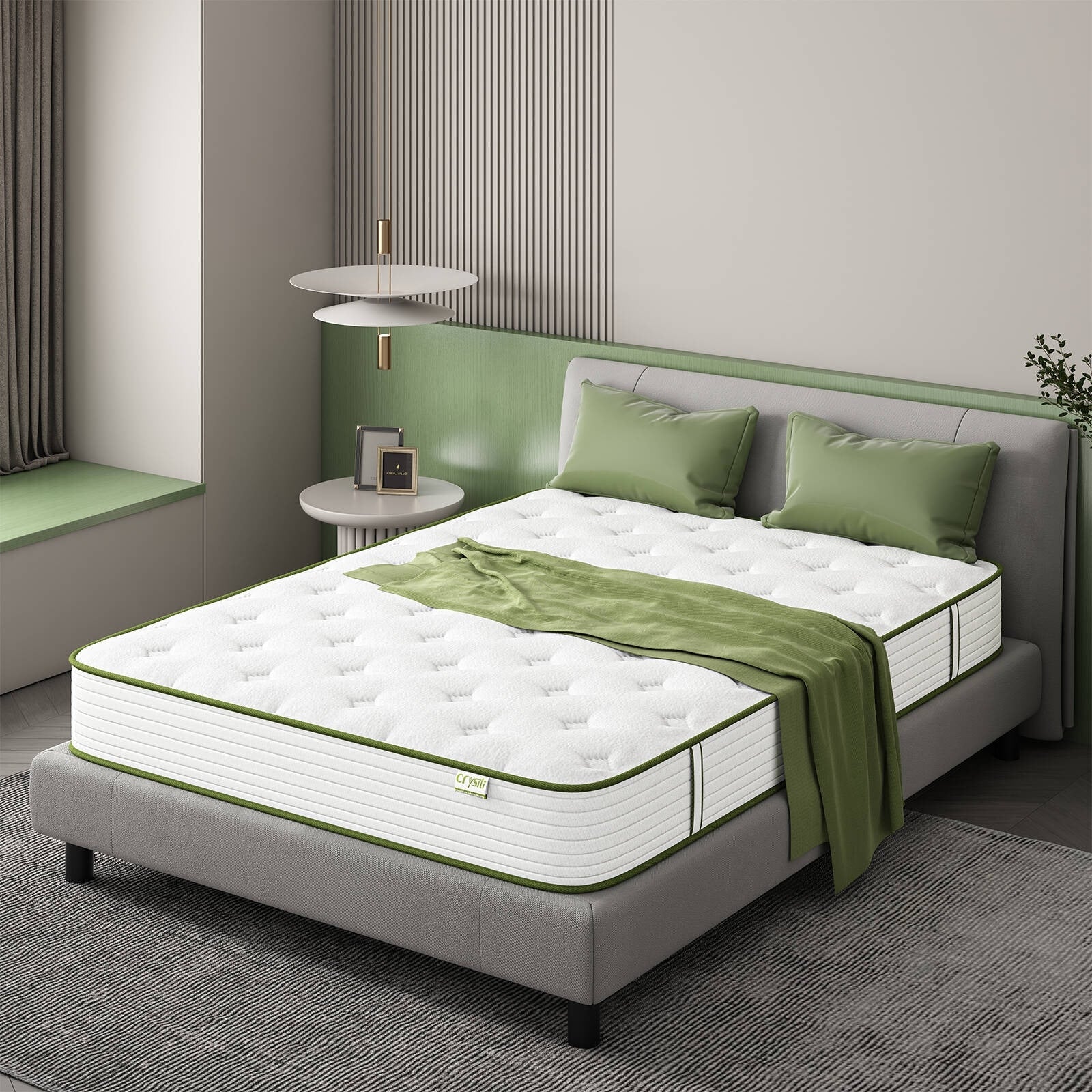 Matelas hybride en mousse à mémoire de forme de 12 pouces de taille moyenne, livré dans une boîte