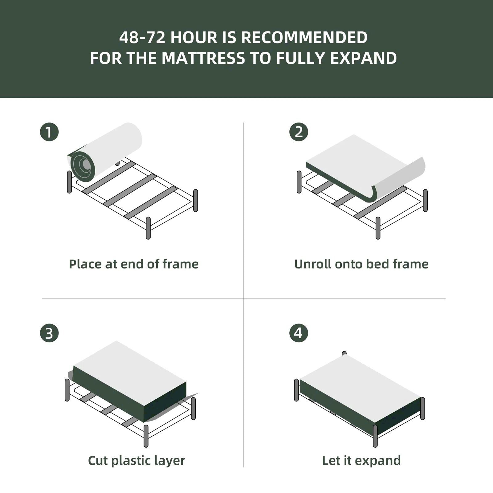 Matelas hybride en mousse à mémoire de forme de 12 pouces dans une boîte