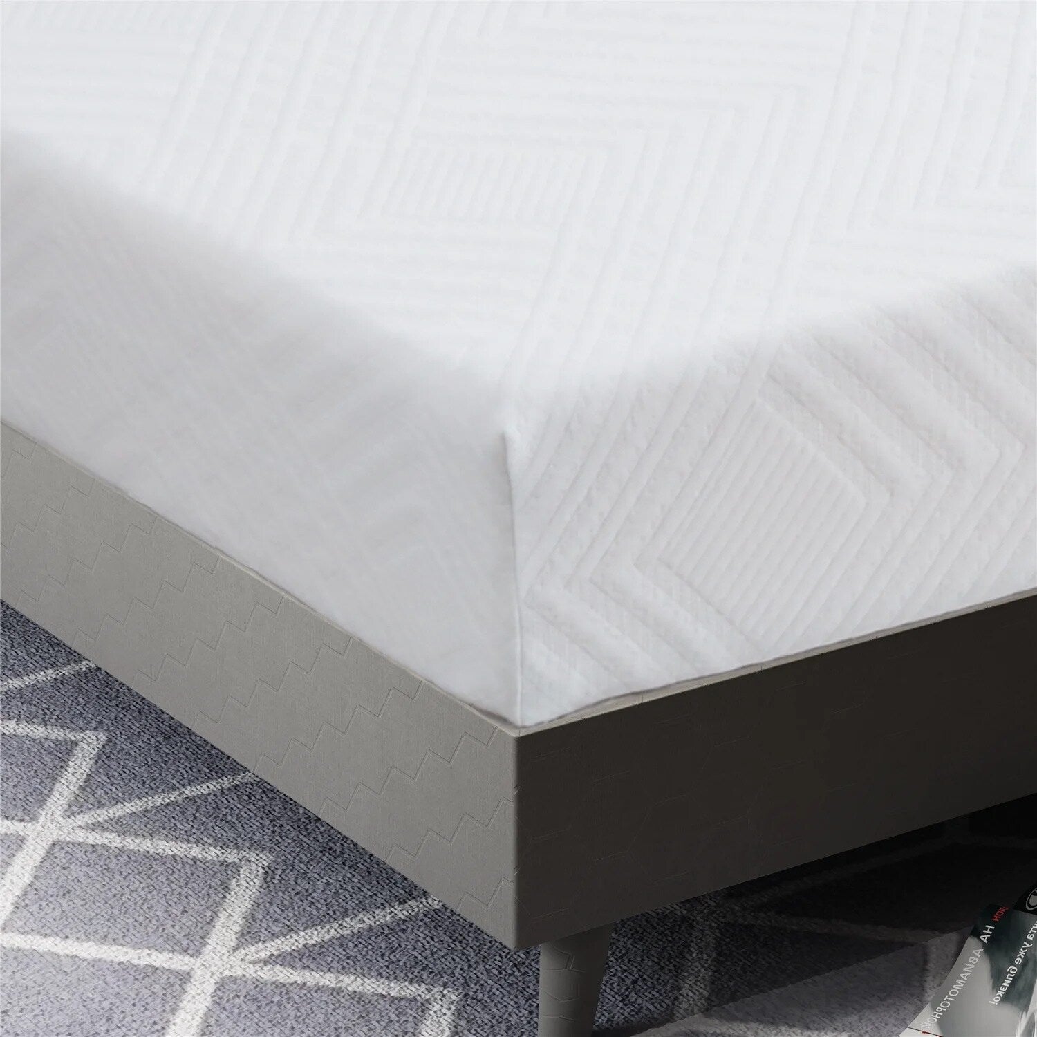 Matelas en mousse à mémoire de forme de 12 pouces, gel rafraîchissant au thé vert, lit dans une boîte, certifié CertiPUR-US