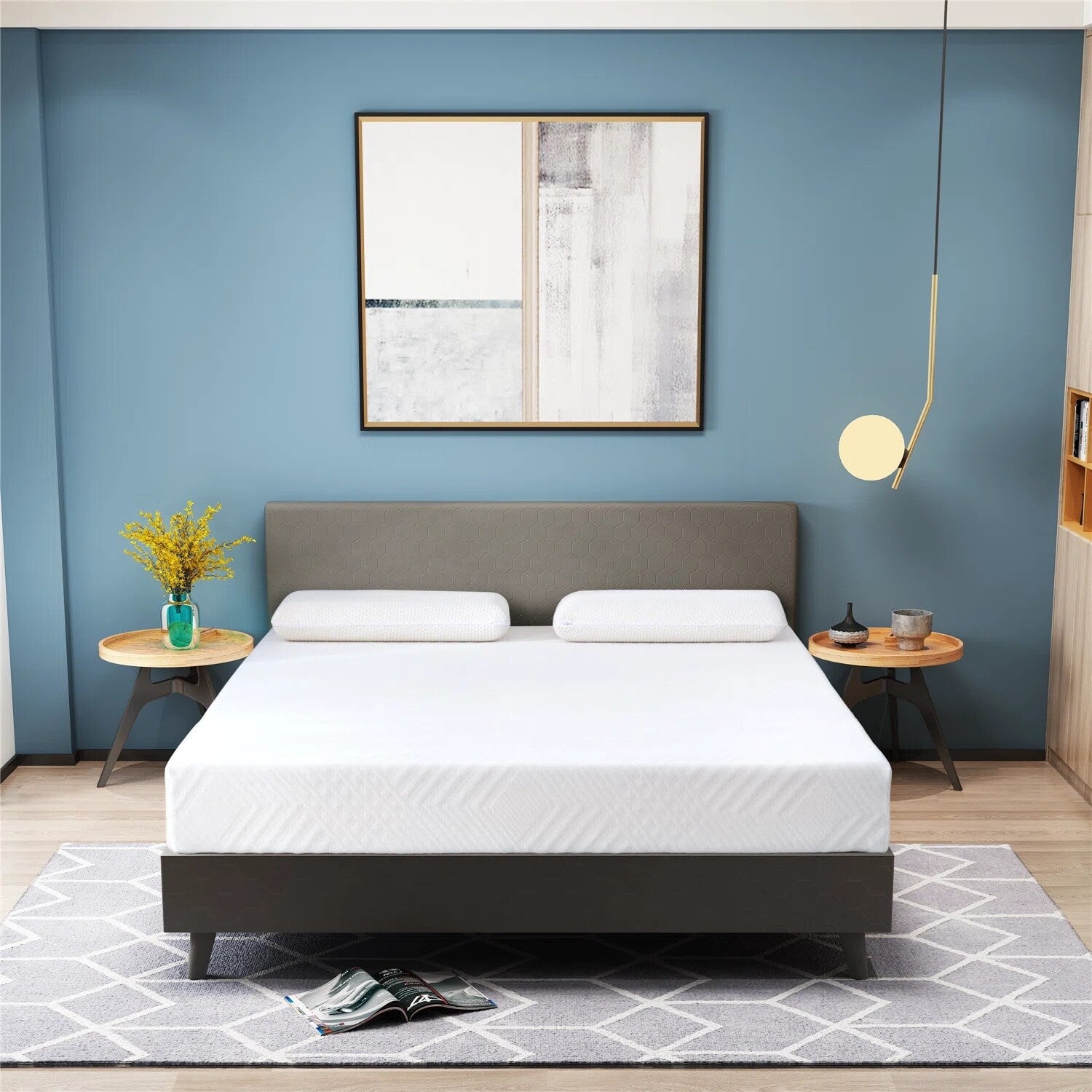 Matelas en mousse à mémoire de forme de 12 pouces, gel rafraîchissant au thé vert, lit dans une boîte, certifié CertiPUR-US