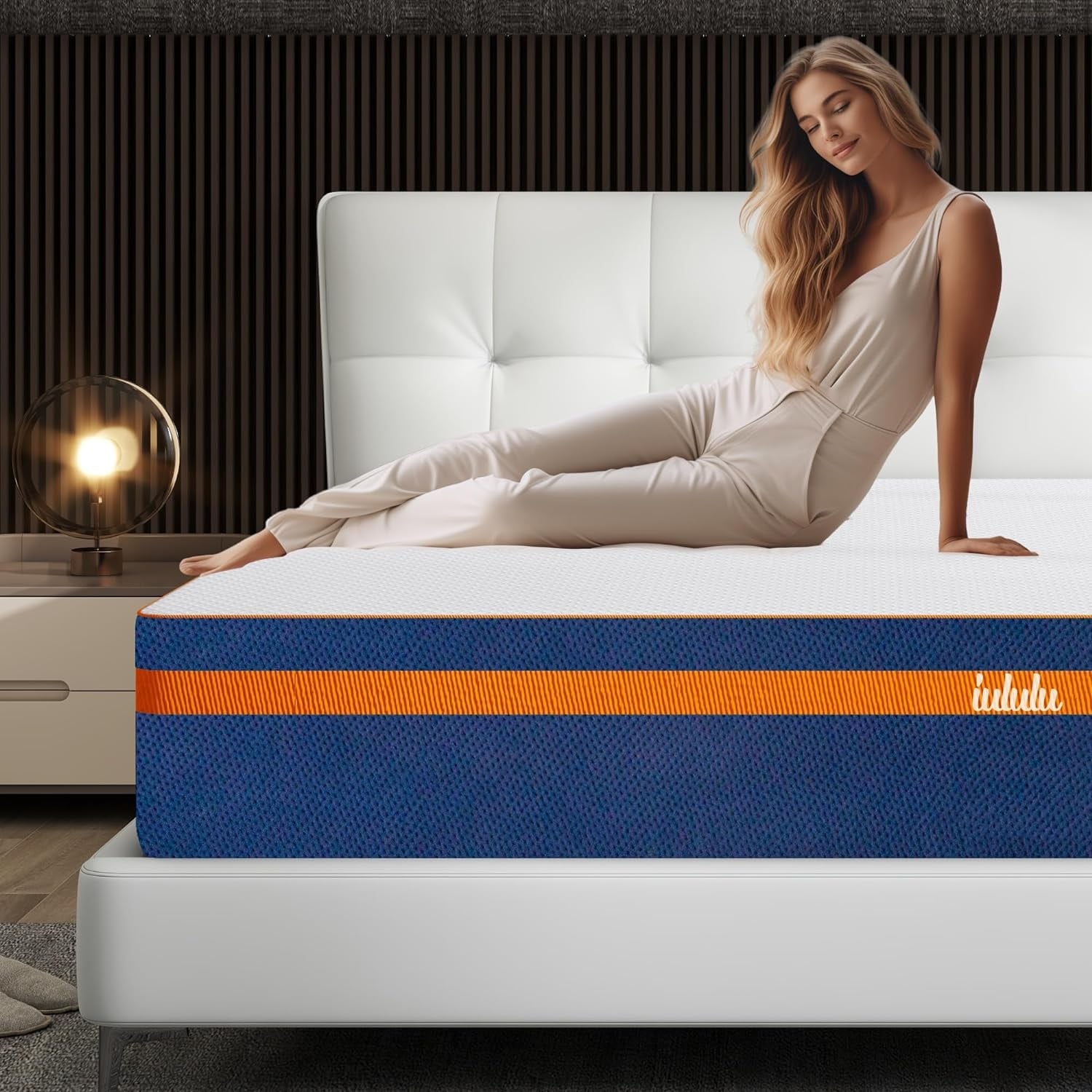 Matelas en mousse à mémoire de forme de 12 pouces, gel rafraîchissant au thé vert, lit dans une boîte, certifié CertiPUR-US