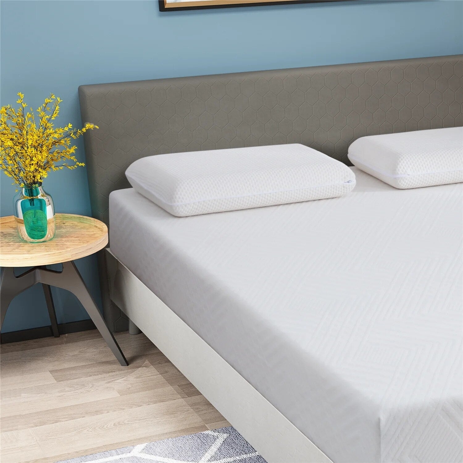Matelas en mousse à mémoire de forme de 12 pouces, gel rafraîchissant au thé vert, lit dans une boîte, certifié CertiPUR-US