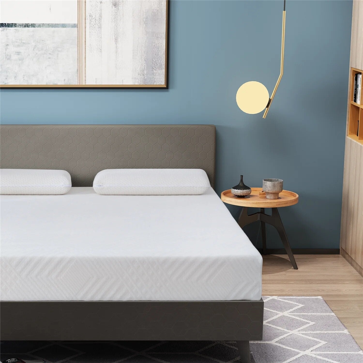 Matelas en mousse à mémoire de forme de 12 pouces, gel rafraîchissant au thé vert, lit dans une boîte, certifié CertiPUR-US