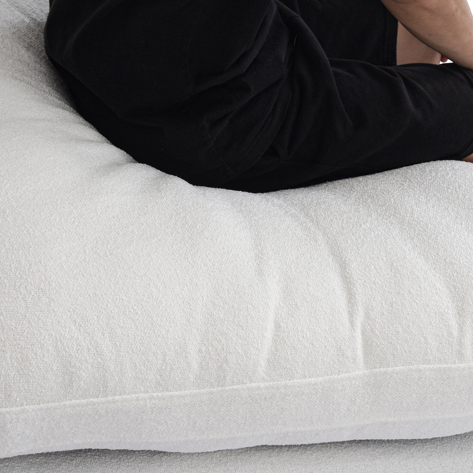 Canapé sectionnel moderne en forme de L de 120 pouces, canapé modulaire en lin avec pouf de rangement