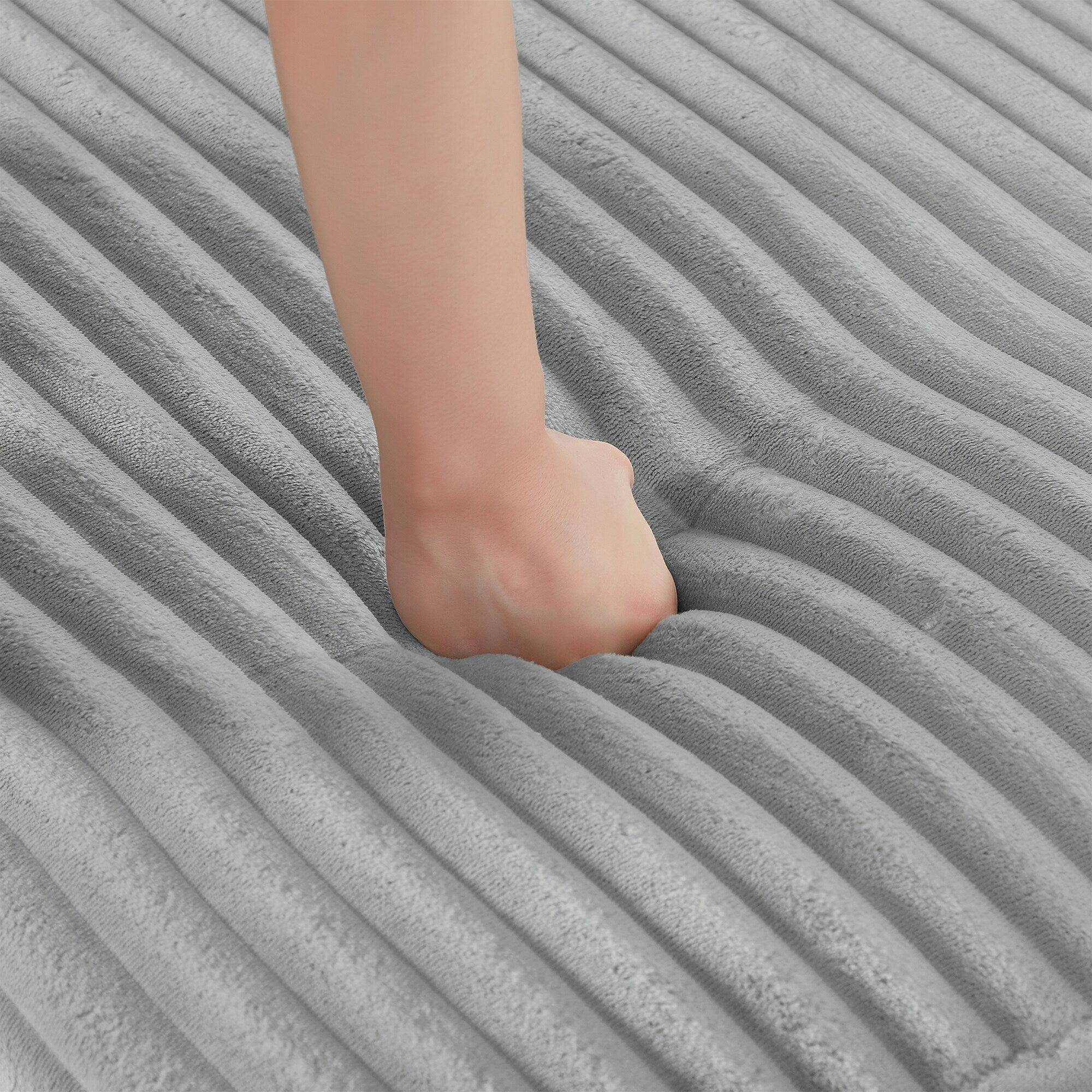 Canapé sectionnel en U en velours côtelé de 125 po avec pouf amovible