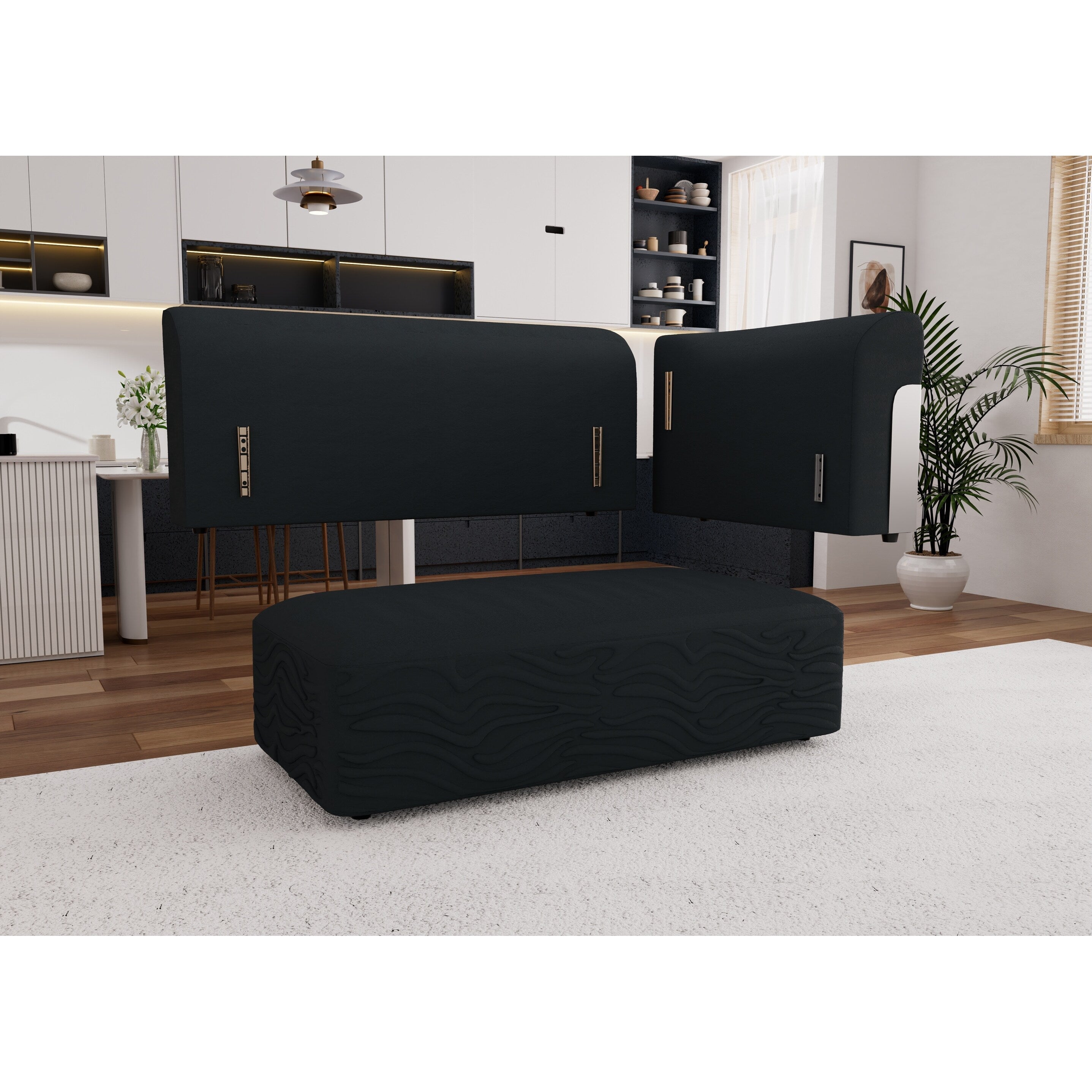 Canapé 4 places en tissu 127,4 avec assise profonde et confortable en forme de nuage avec oreillers