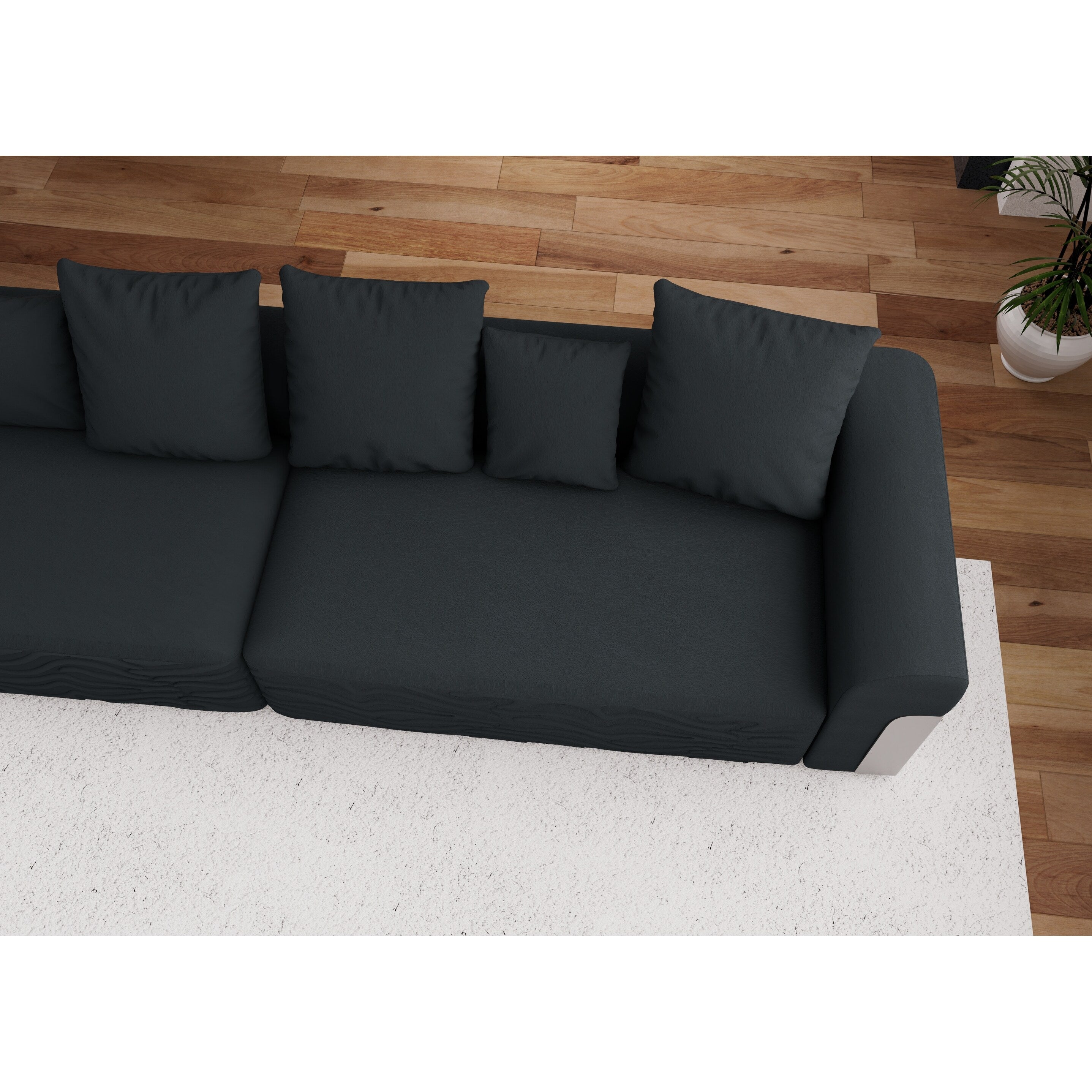 Canapé 4 places en tissu 127,4 avec assise profonde et confortable en forme de nuage avec oreillers
