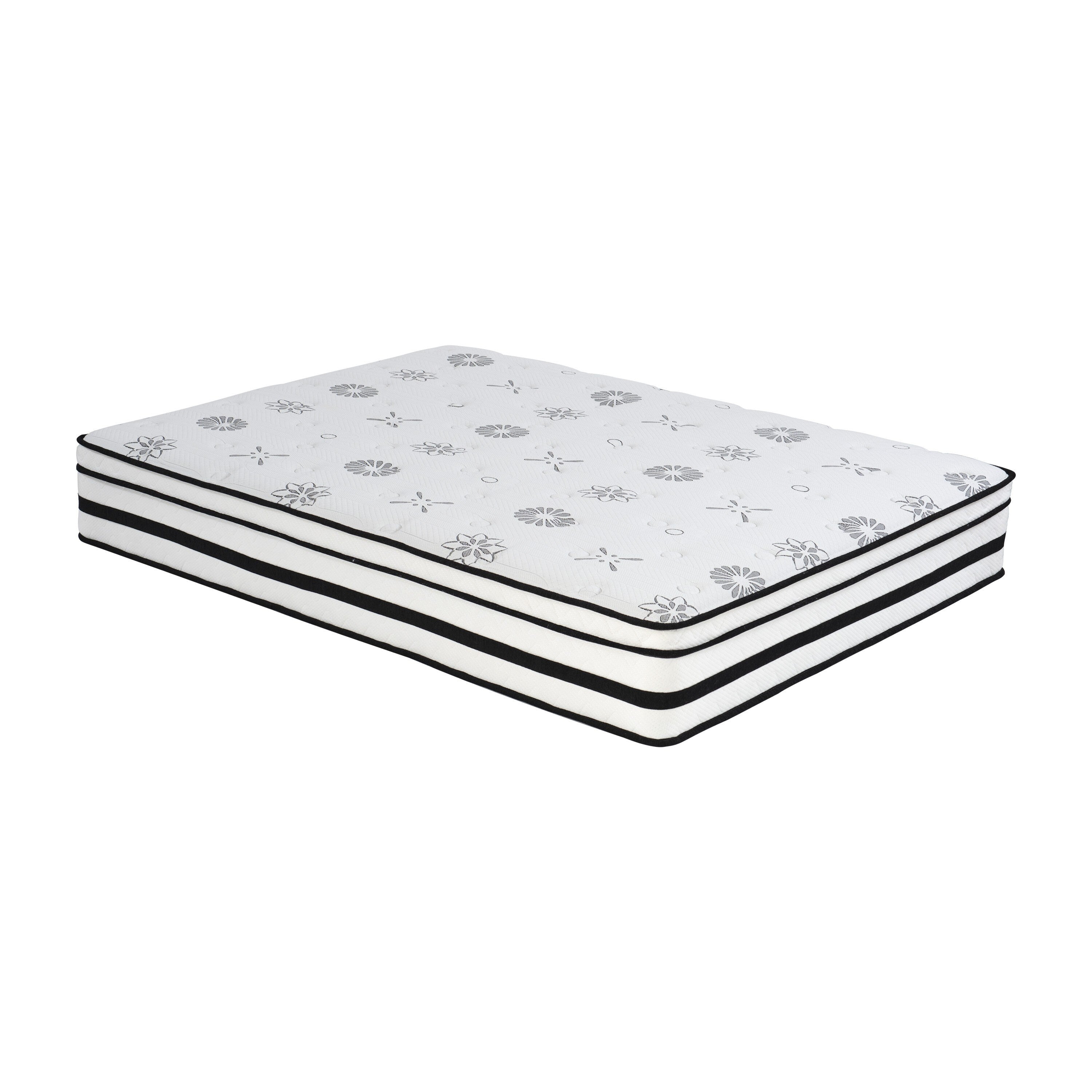 Matelas hybride matelassé hautement respirant de 12 pouces dans une boîte