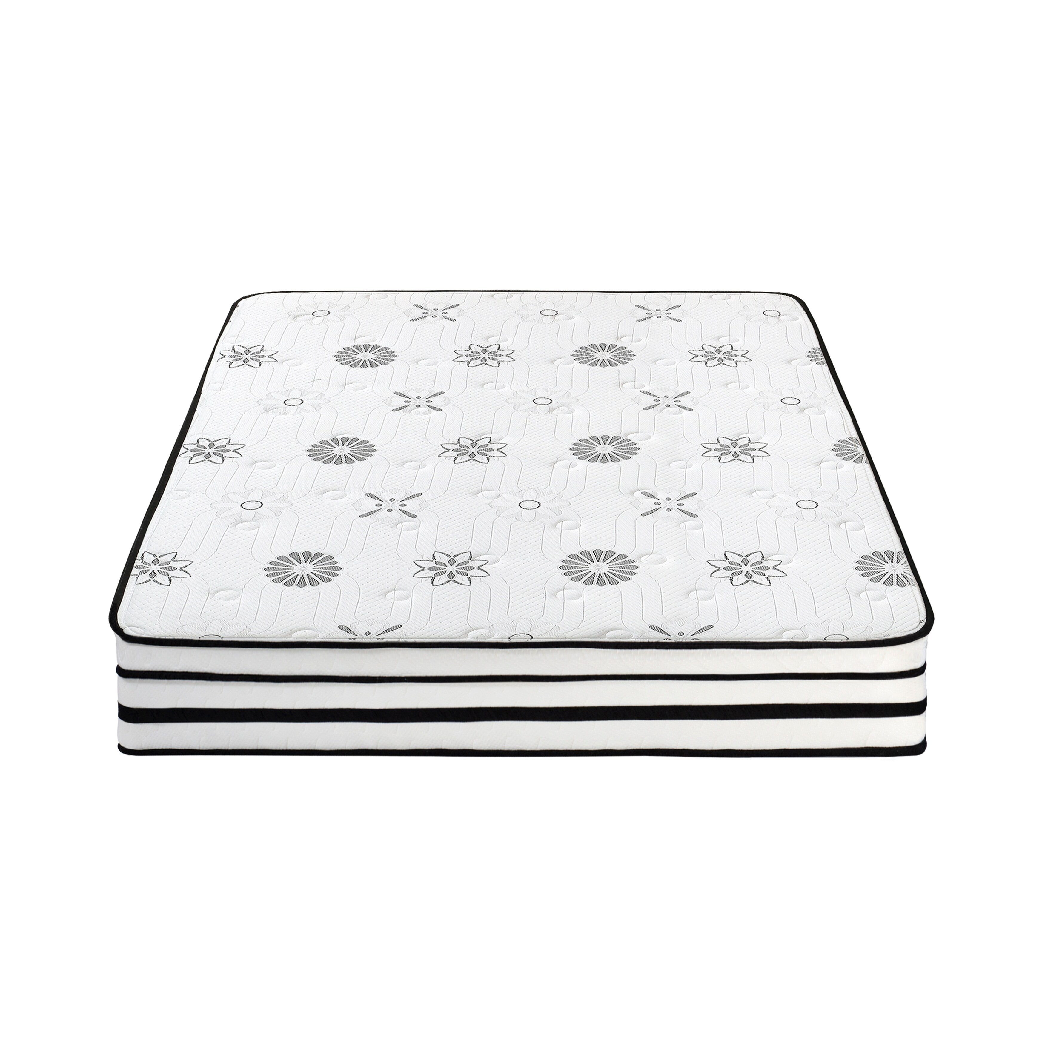 Matelas hybride matelassé hautement respirant de 12 pouces dans une boîte