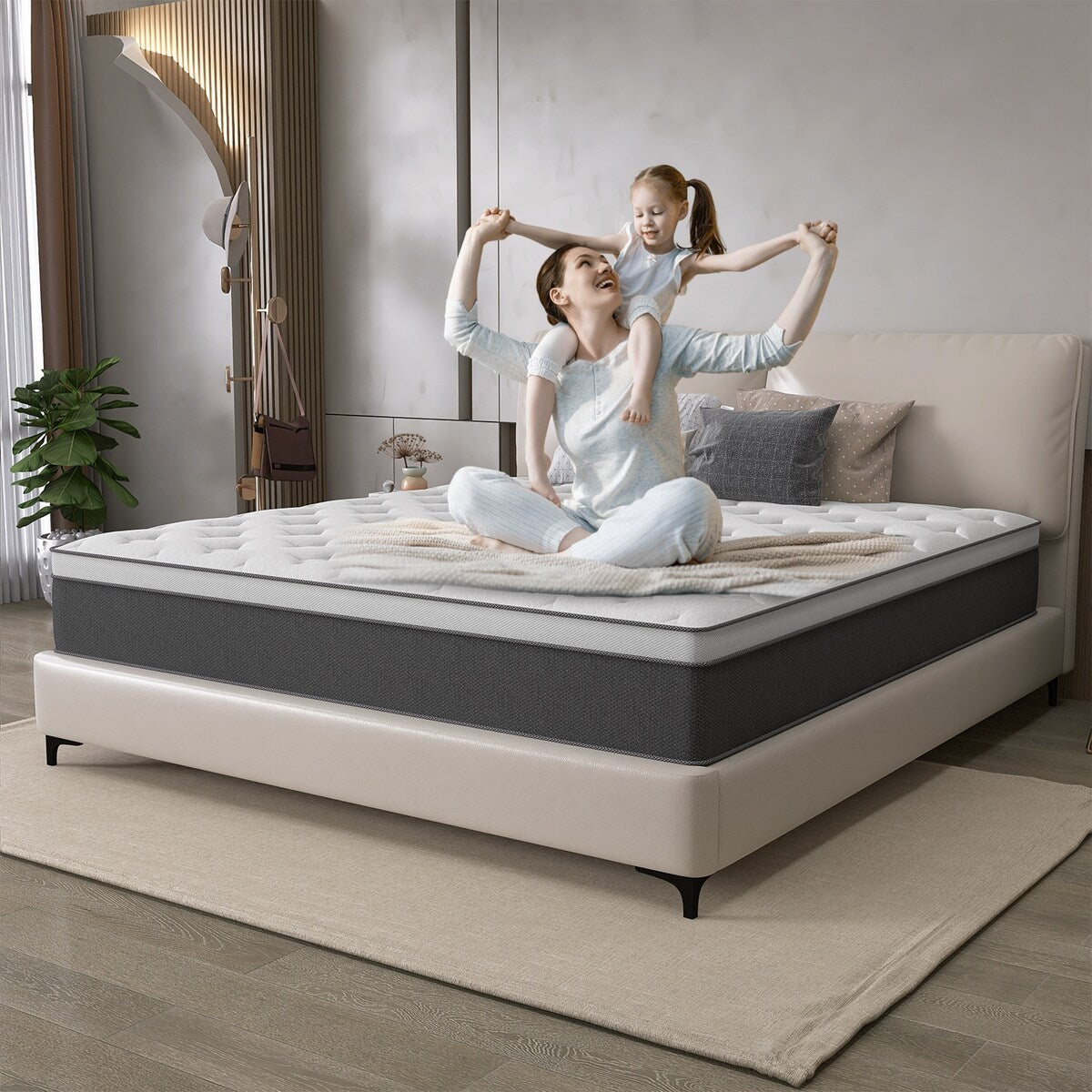 12 matelas hybrides en mousse à mémoire de forme infusée de gel rafraîchissant et à ressorts